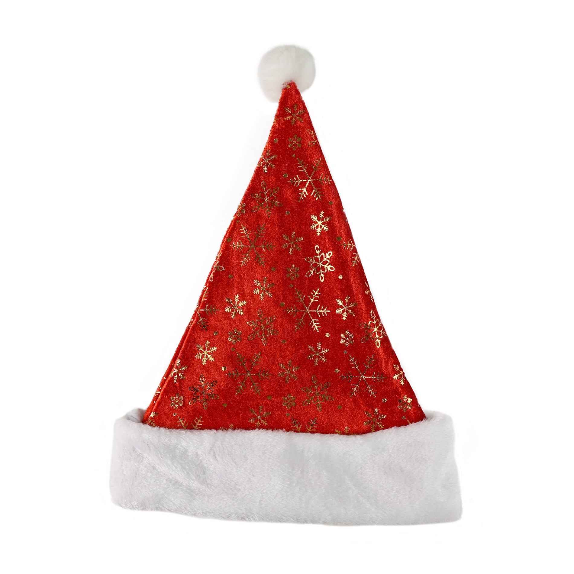 Christmas hat with gold snowflakes 40 cm