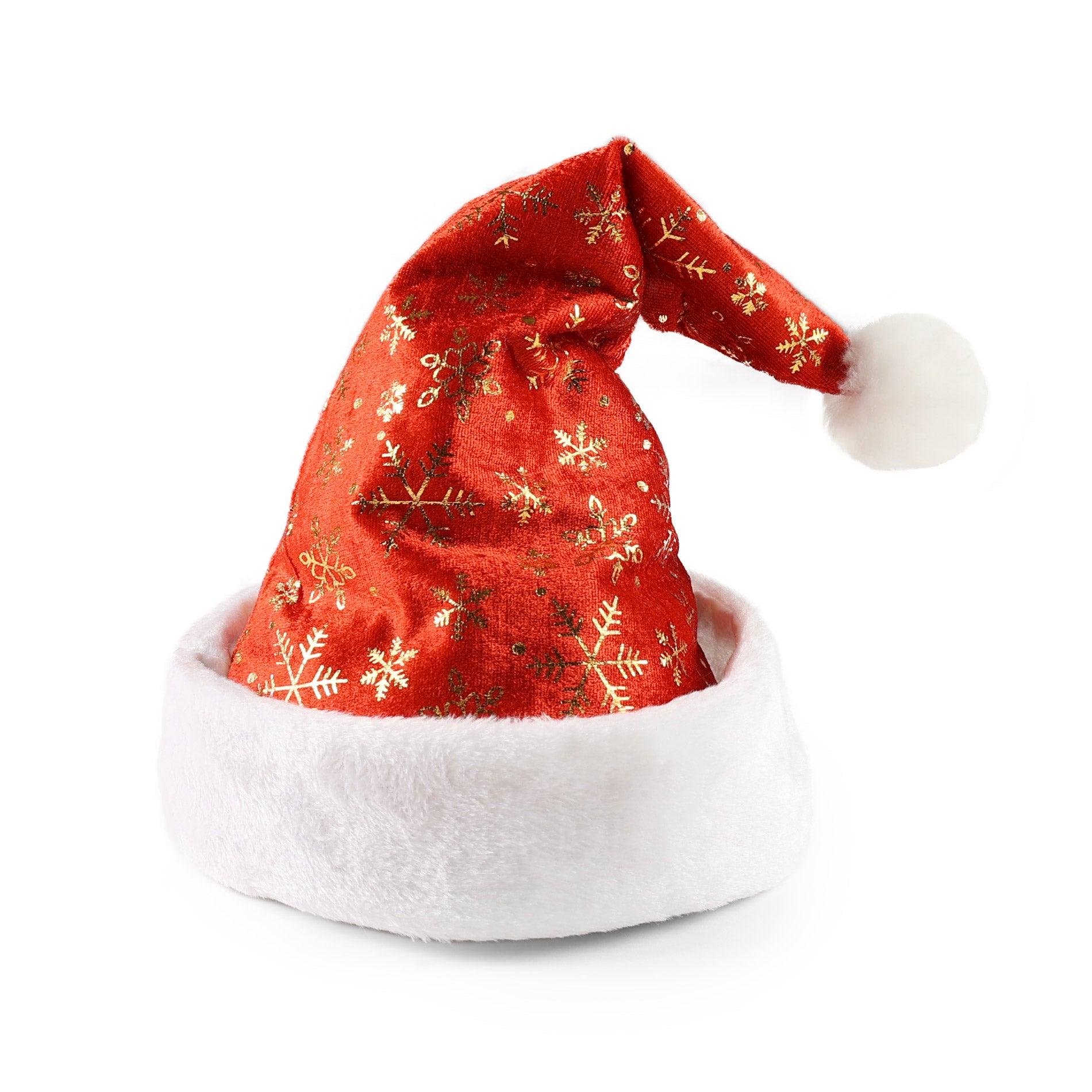 Christmas hat with gold snowflakes 40 cm