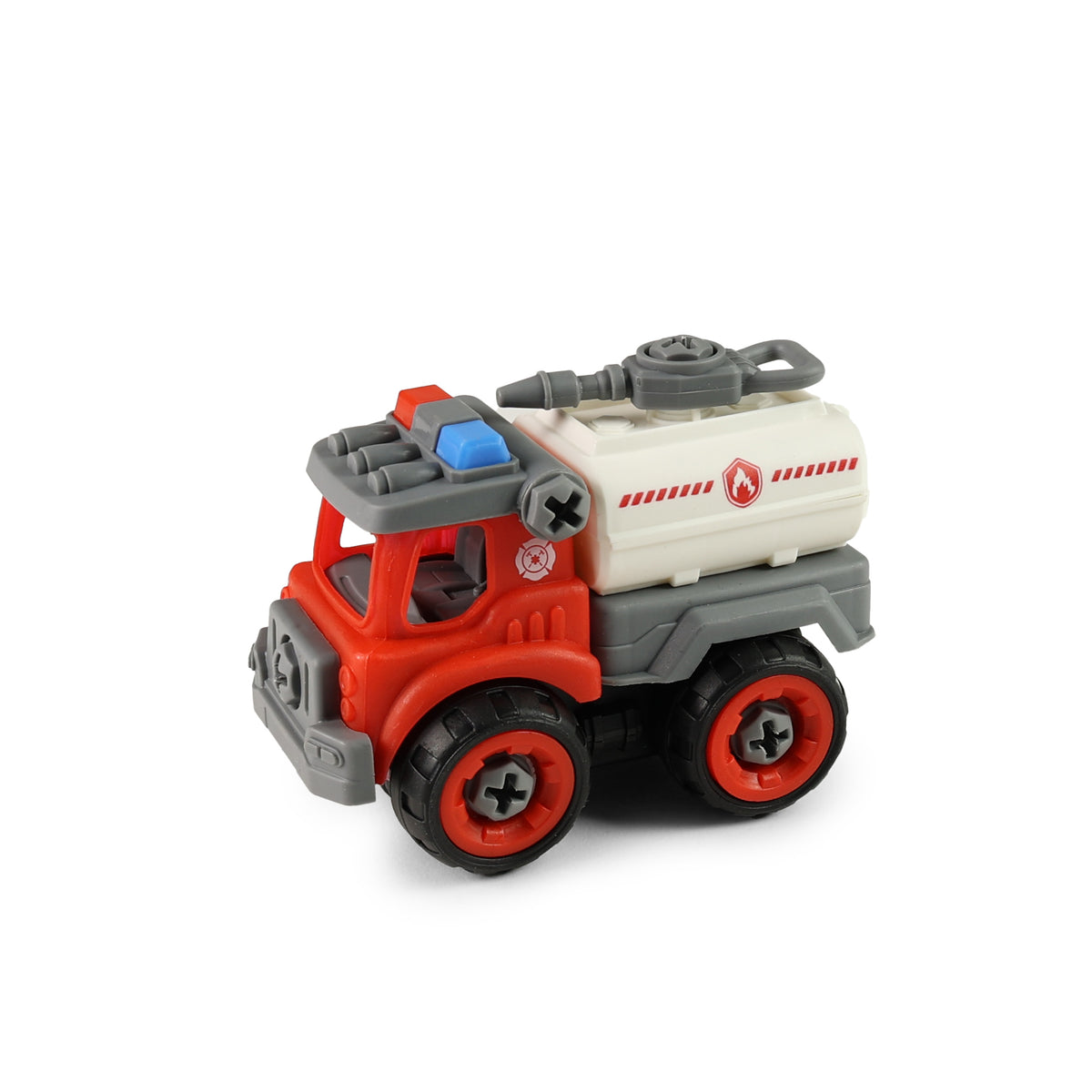 Screw-together fire trucks with accessories 11 cm