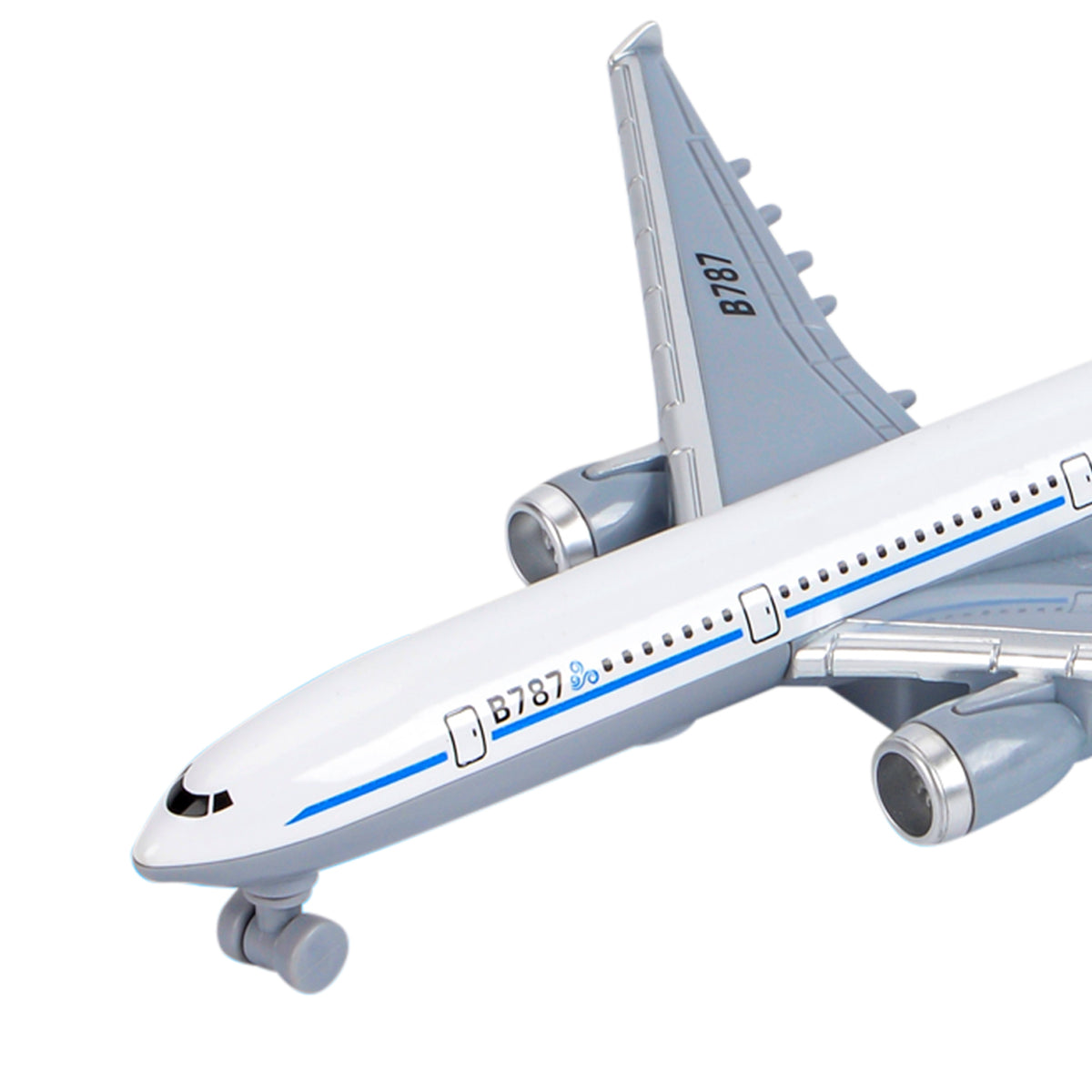Metal and plastic passenger plane 19 cm