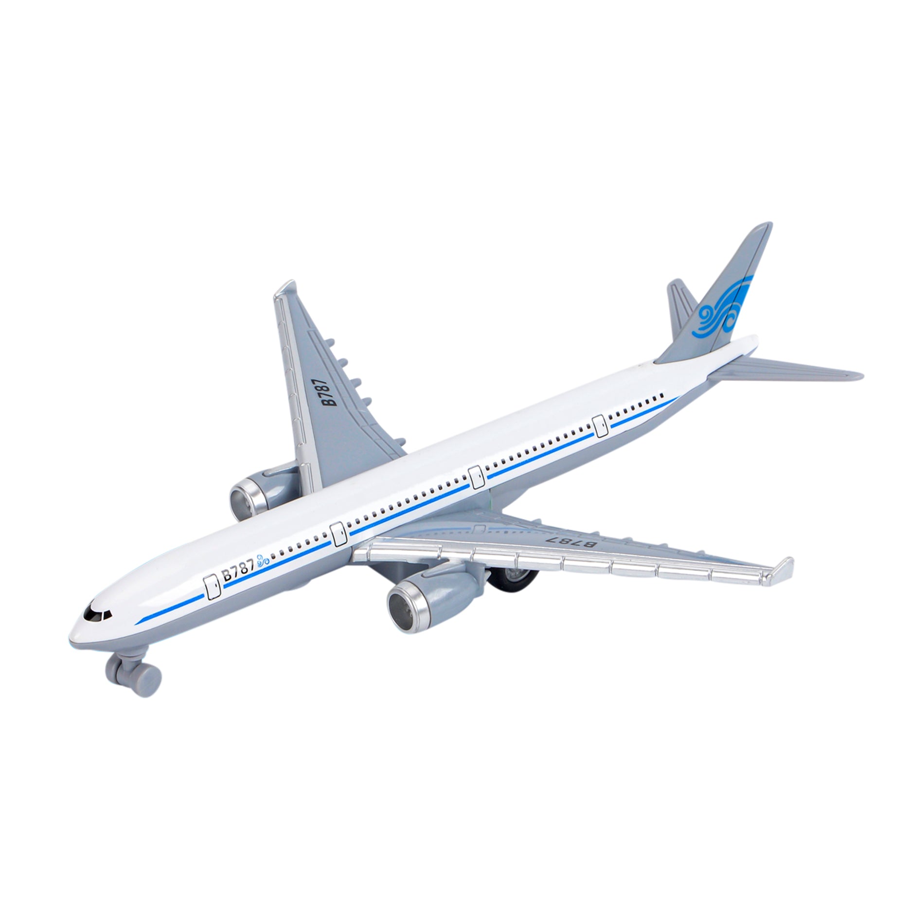Metal and plastic passenger plane 19 cm