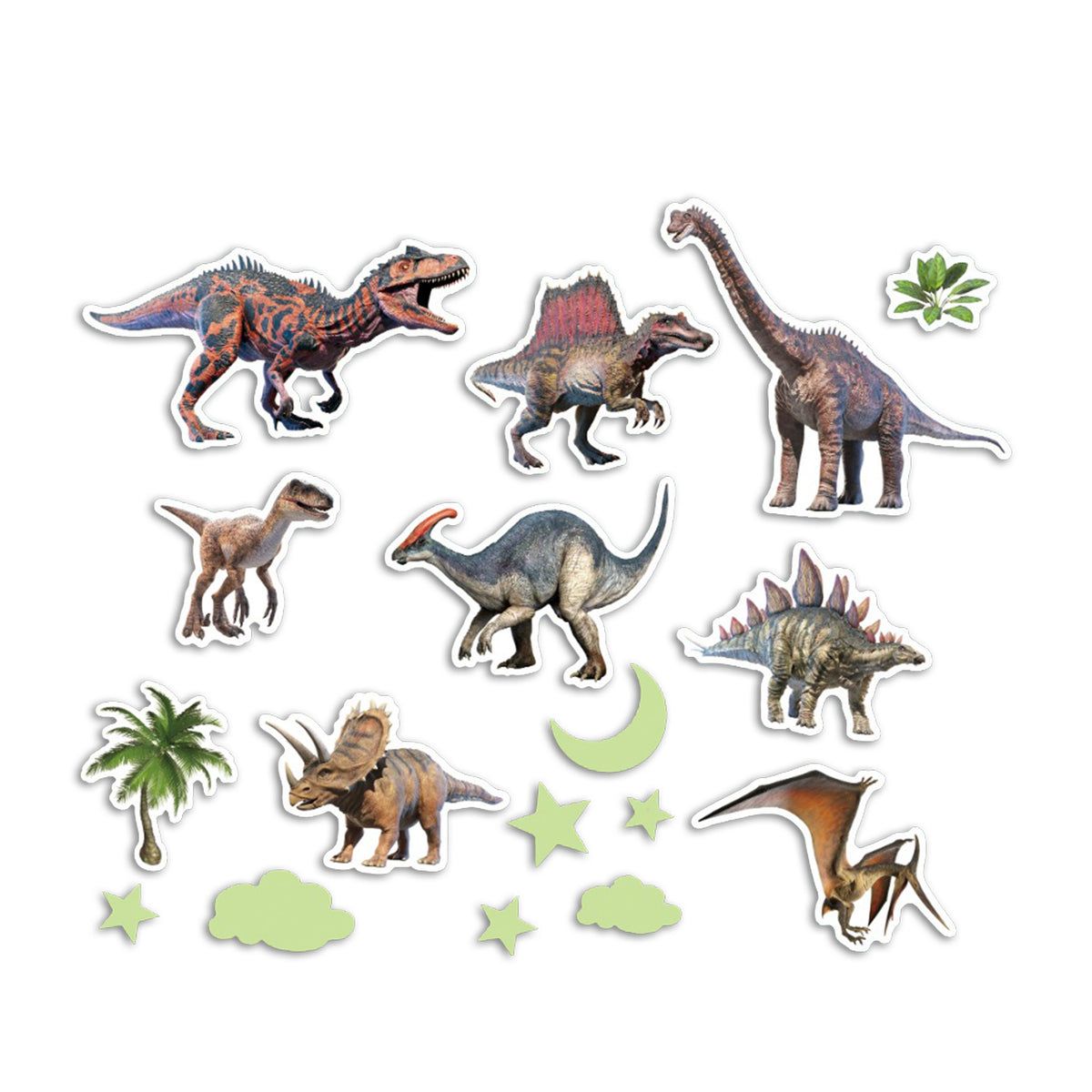 Glow in the dark dinosaur wall stickers