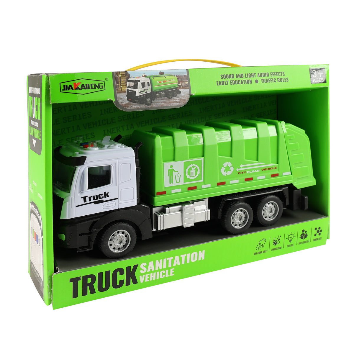 Garbage truck with lights and sounds
