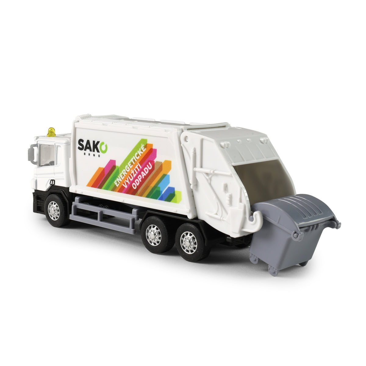 Metal garbage truck SAKO Brno 15 cm / Popelářské auto SAKO