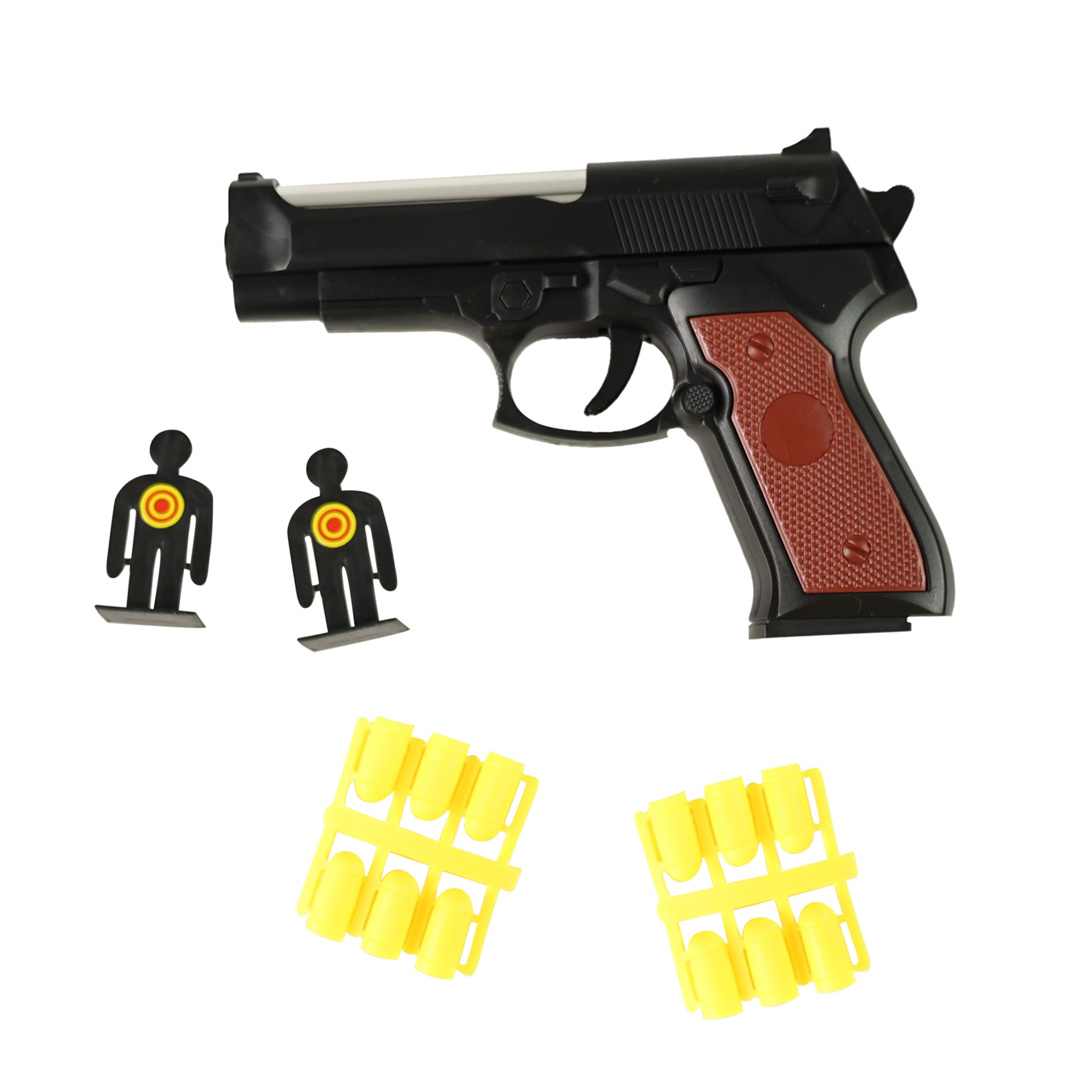 Toy gun with rubber bullets