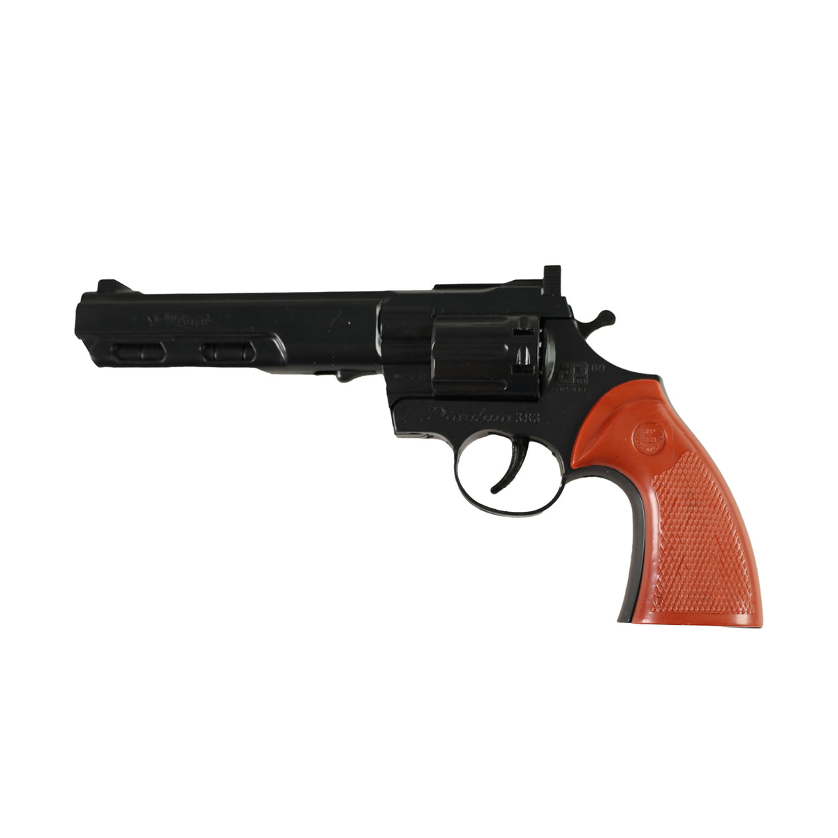 Black plastic cap gun, 8 shots