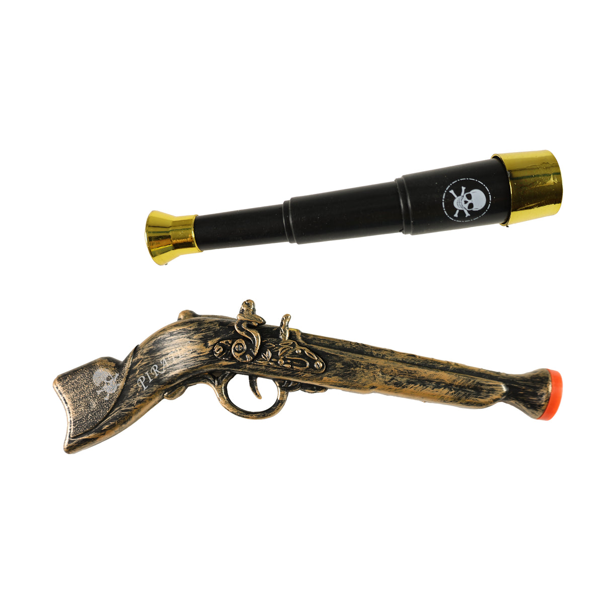 Pirate pistol and telescope set