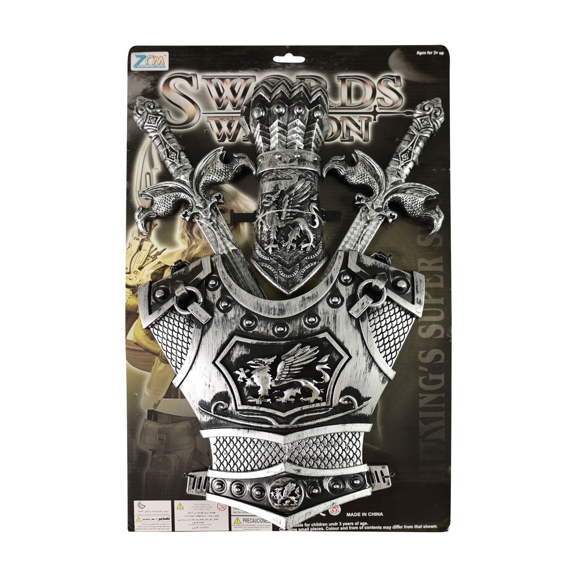 Silver Knight Set with Swords