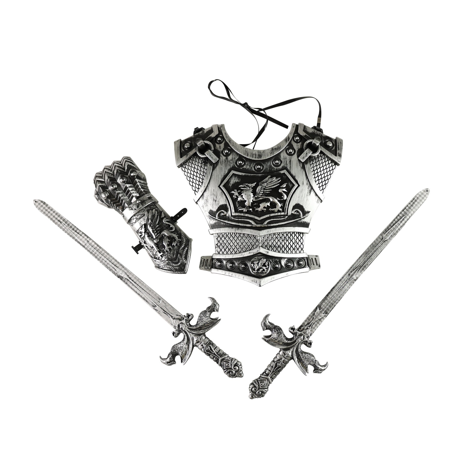 Silver Knight Set with Swords