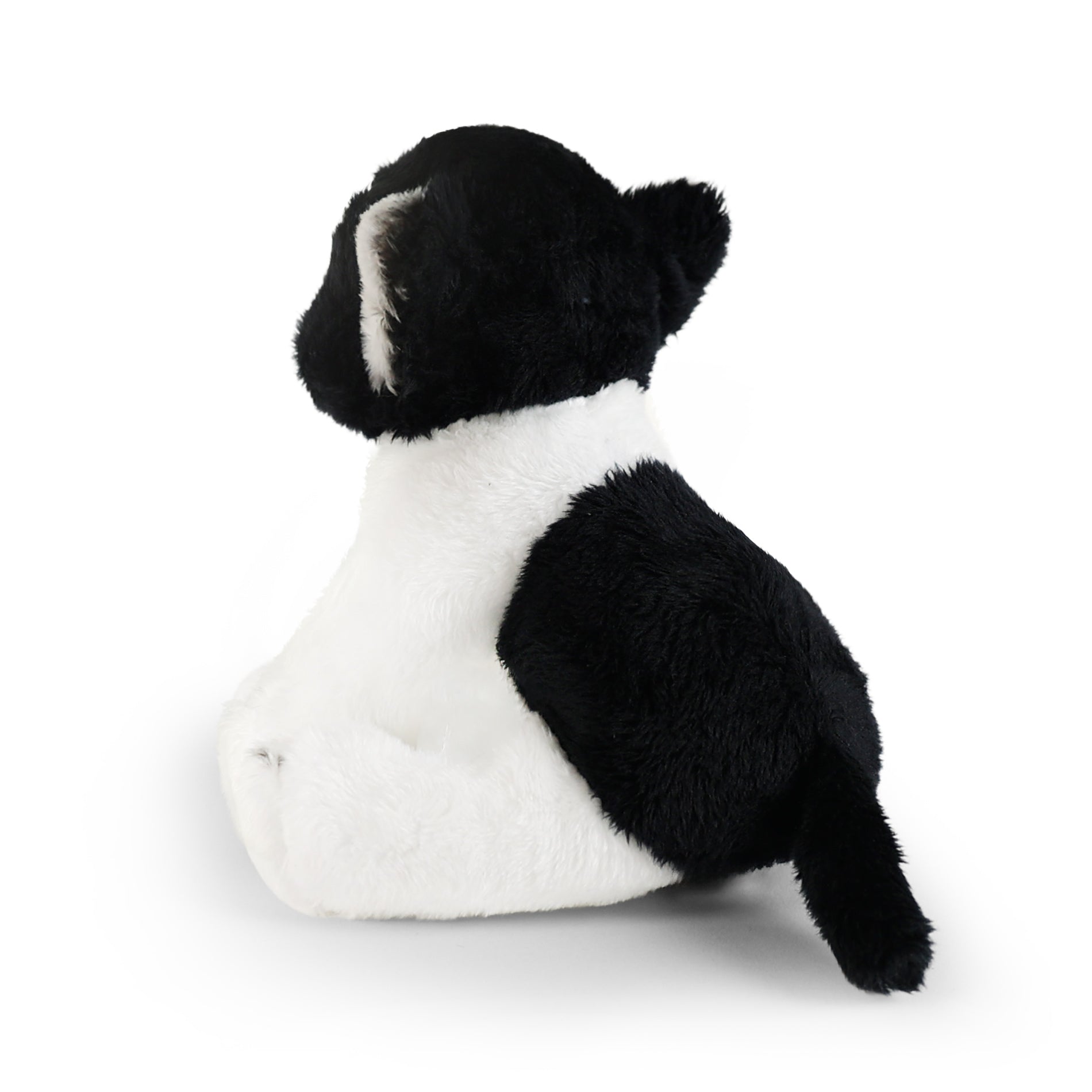 Plush black-and-white sitting cat 14 cm