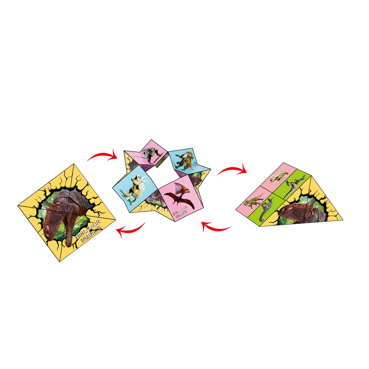 Magic folding puzzle dinosaurs