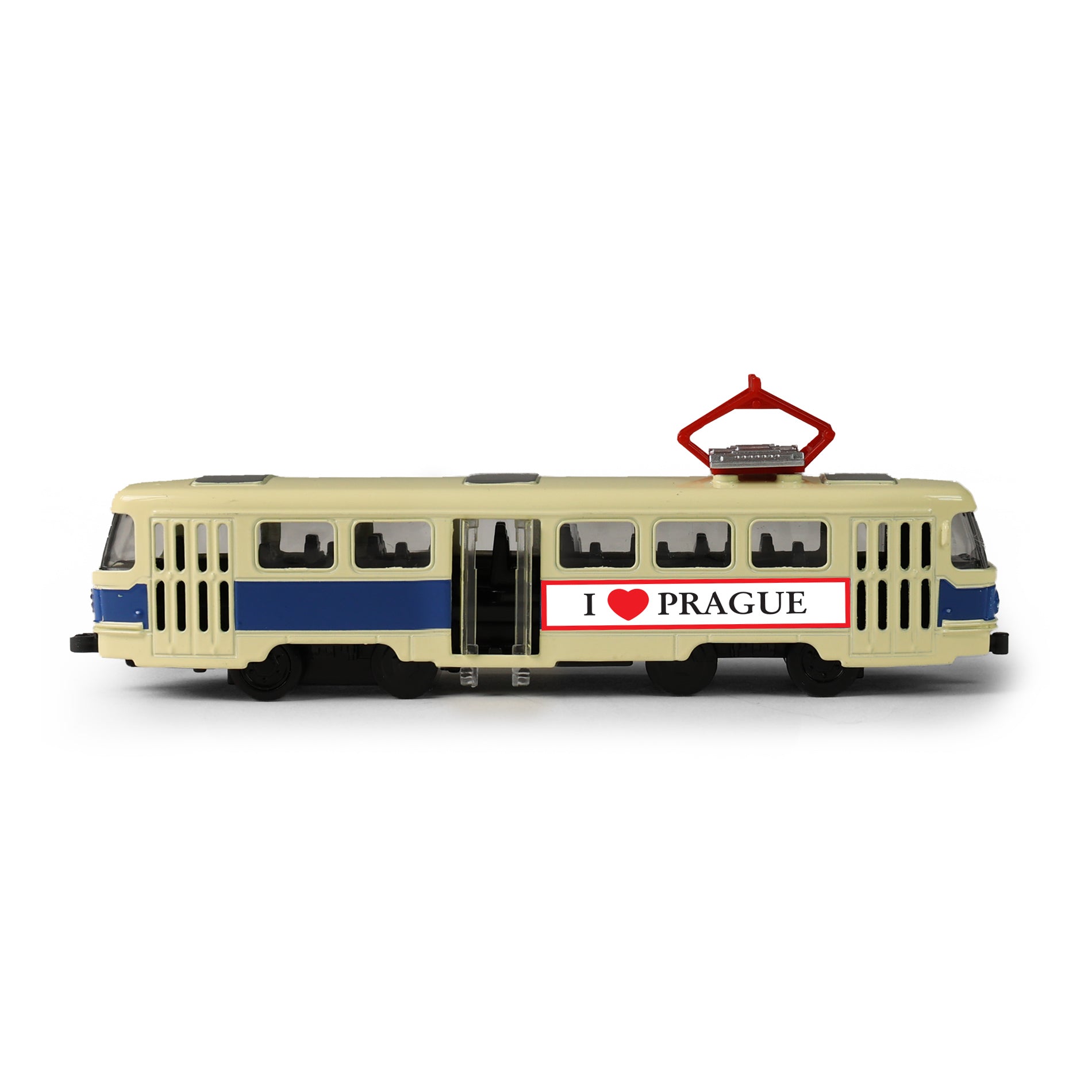 Metal retro tram PRAGUE 16 cm