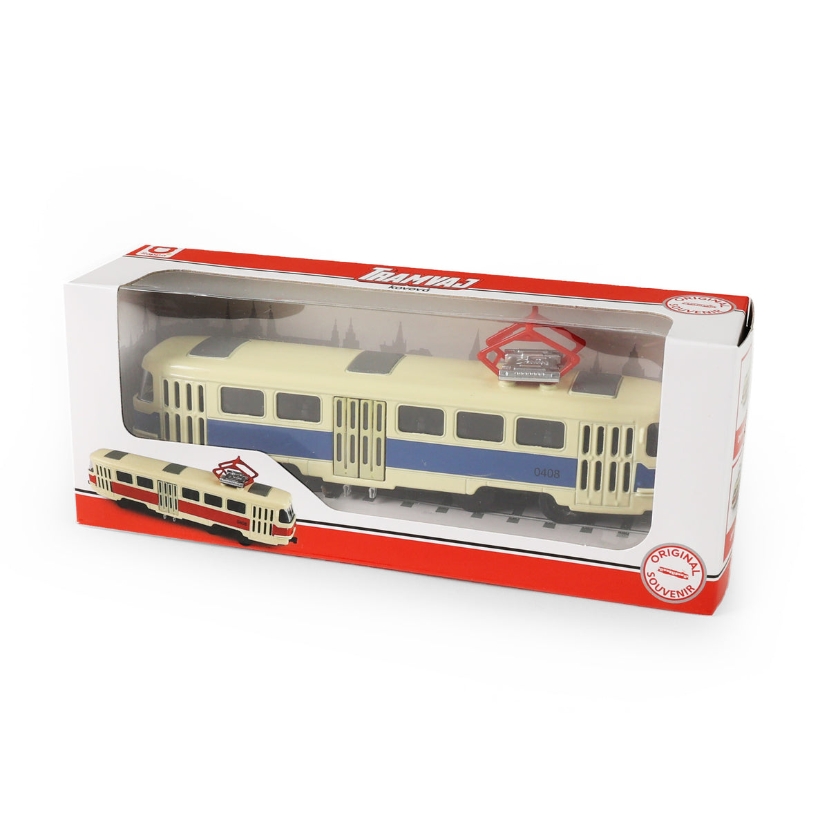 Metal Czech retro tram T3 blue 16 cm / Tramvaj T3