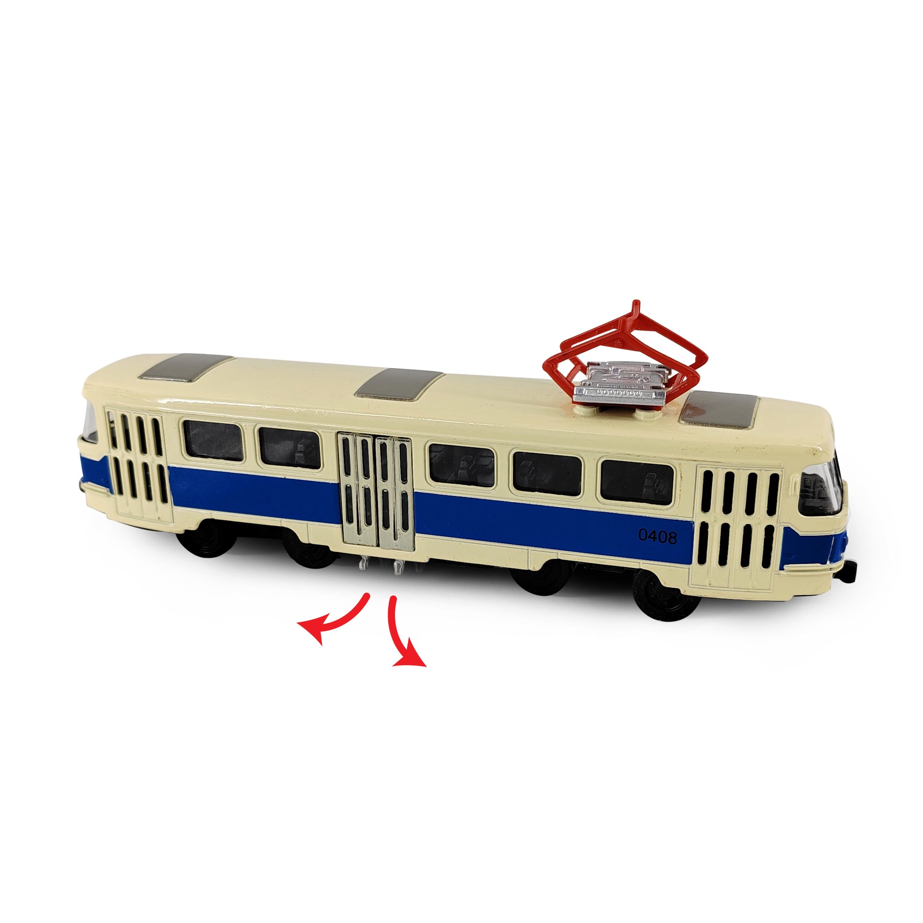 Metal Czech retro tram T3 blue 16 cm / Tramvaj T3