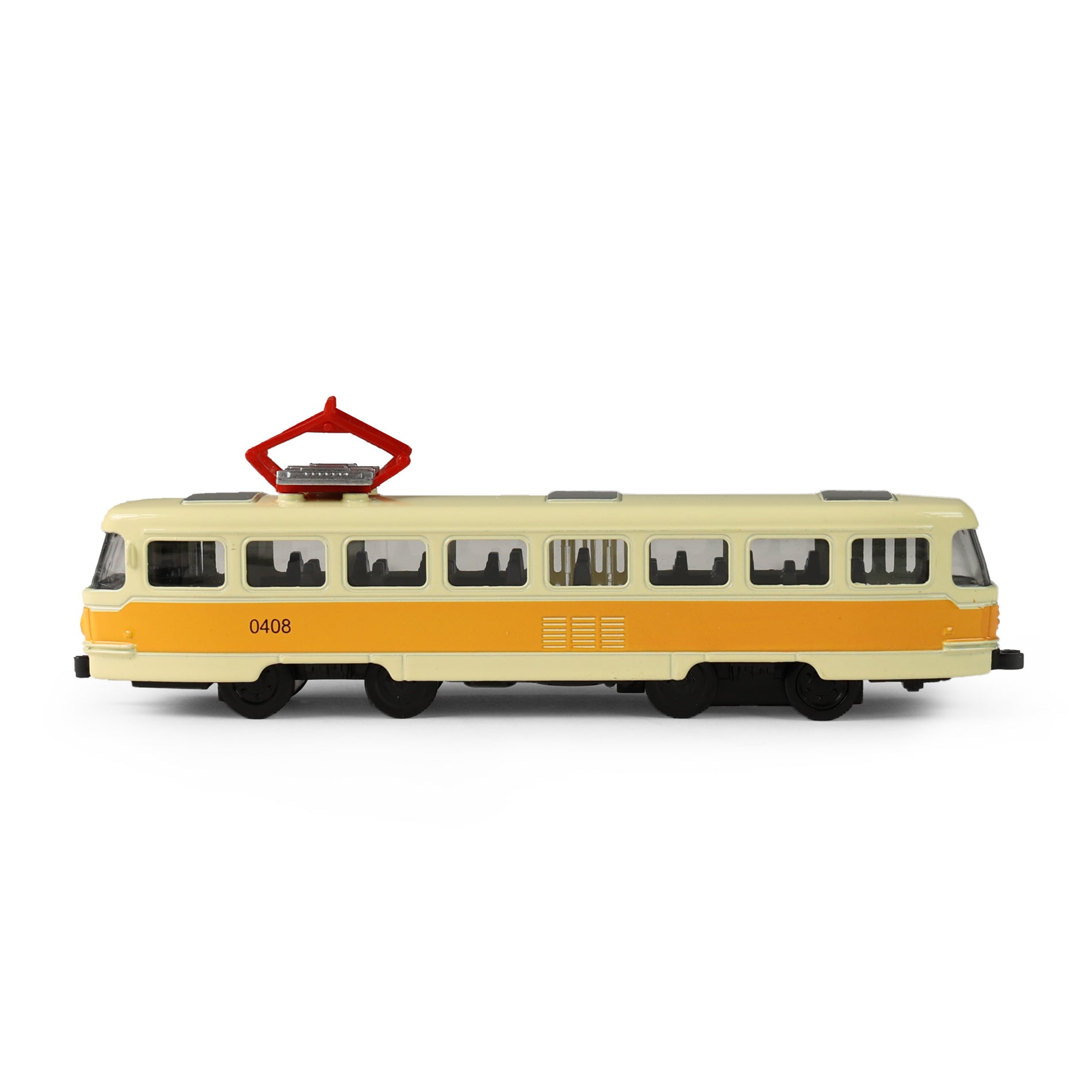 Metal Czech retro tram T3 yellow 16 cm / Tramvaj T3