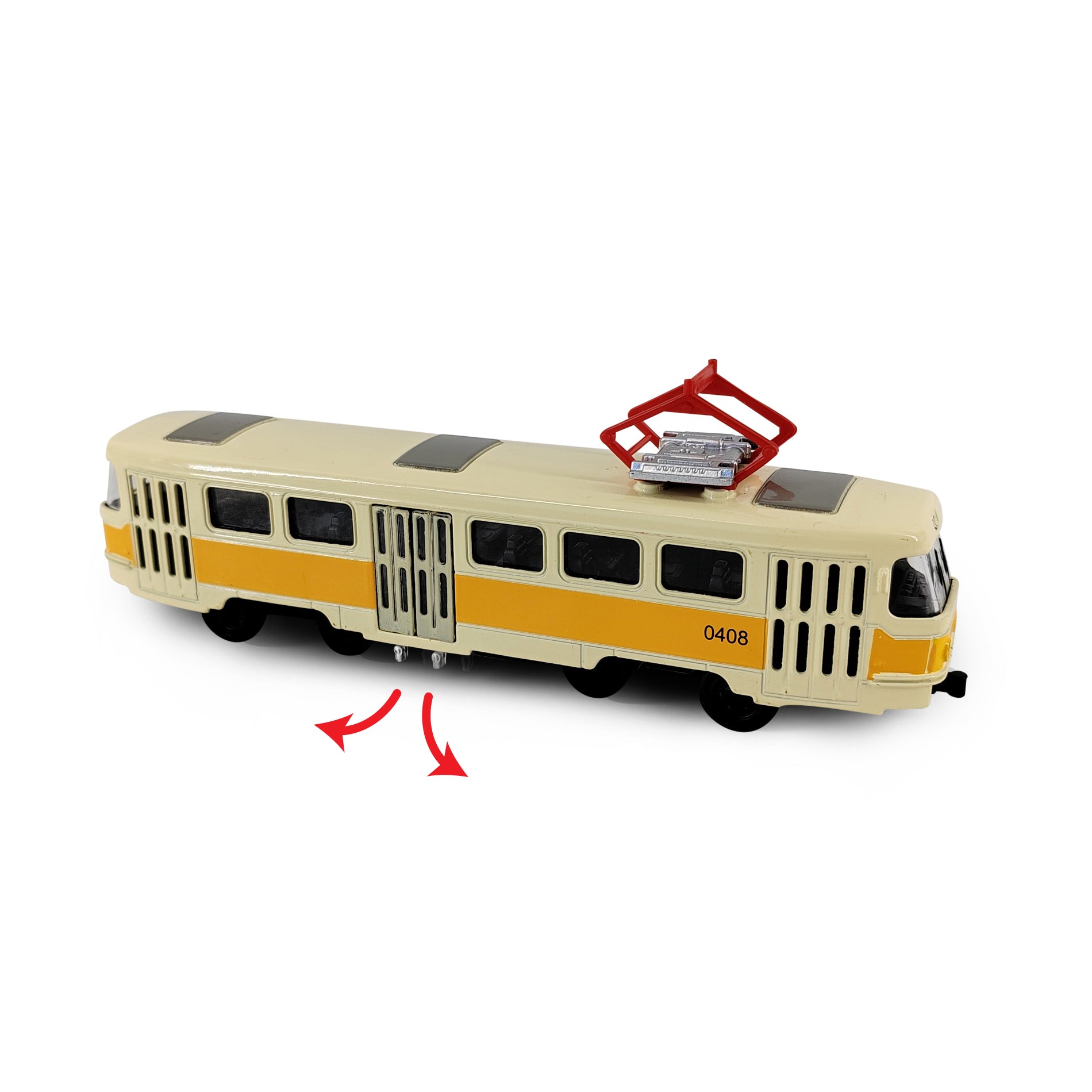 Metal Czech retro tram T3 yellow 16 cm / Tramvaj T3