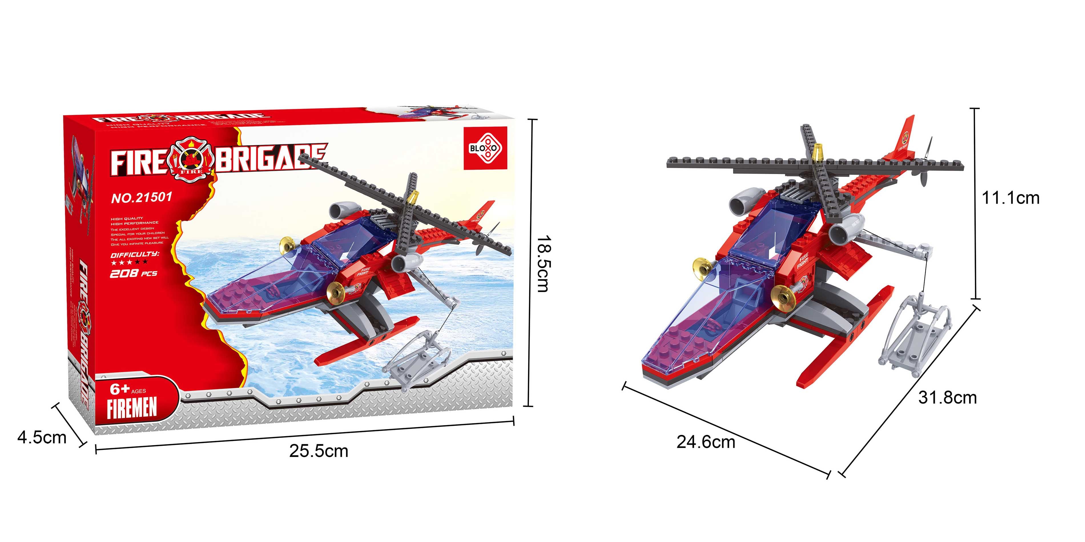 BLOXO building blocks fire helicopter 168 pcs