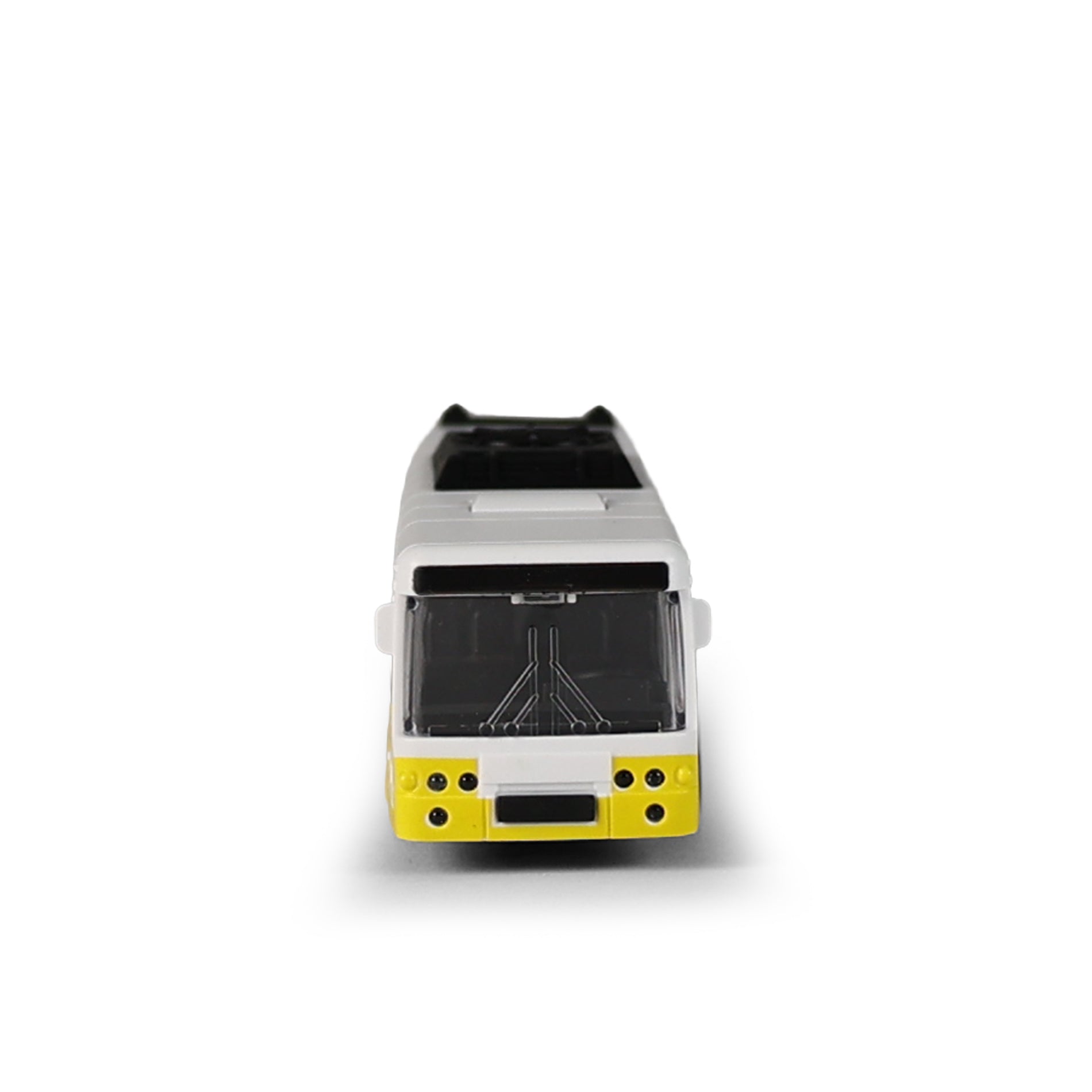 Yellow city bus with opening doors 16 cm