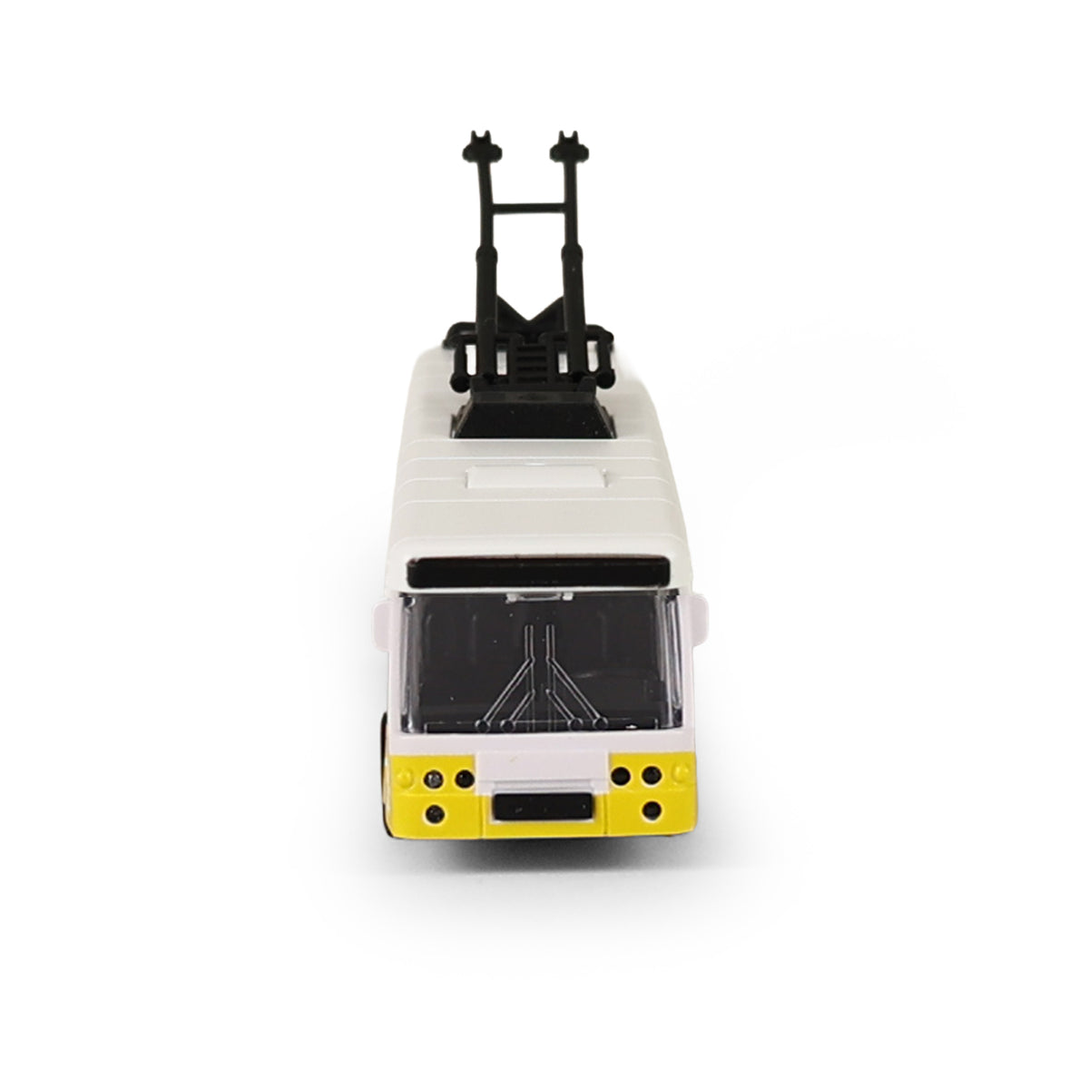 Yellow city trolleybus 16 cm with opening doors