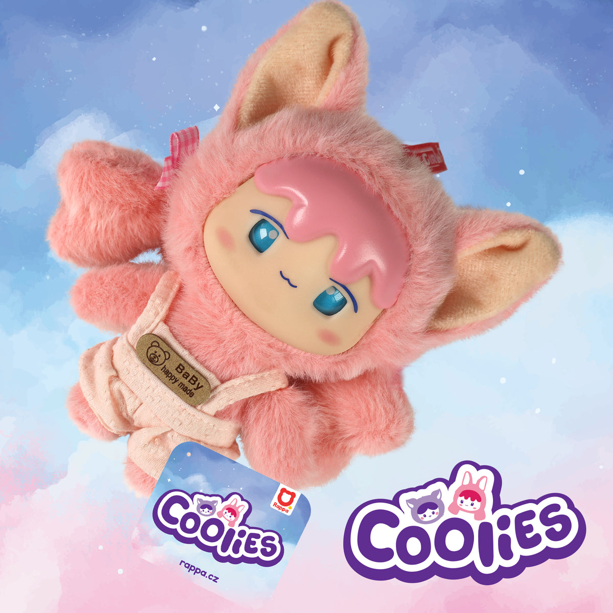 Pink plush doll COOLIES 15 cm
