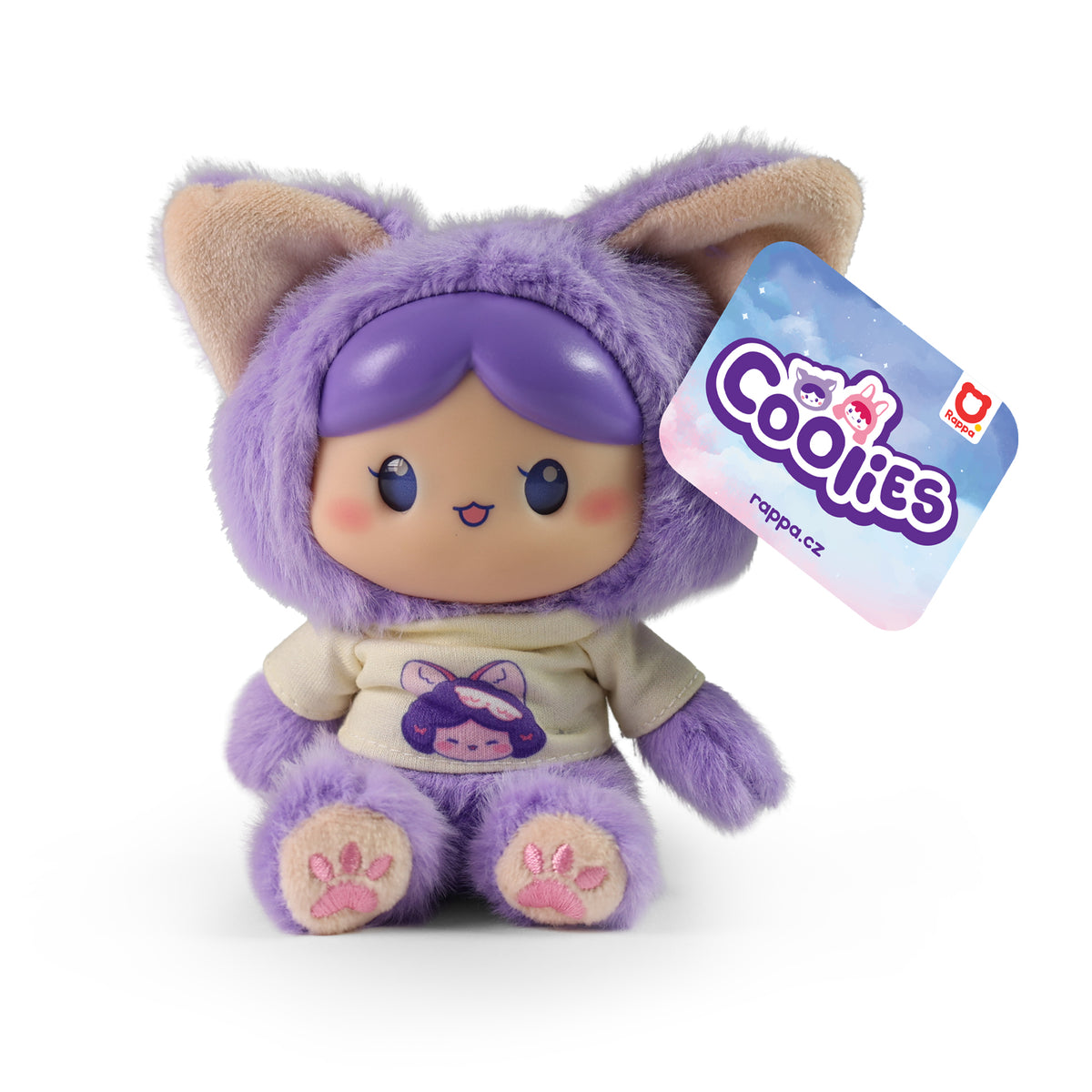 Purple plush COOLIES doll 15 cm