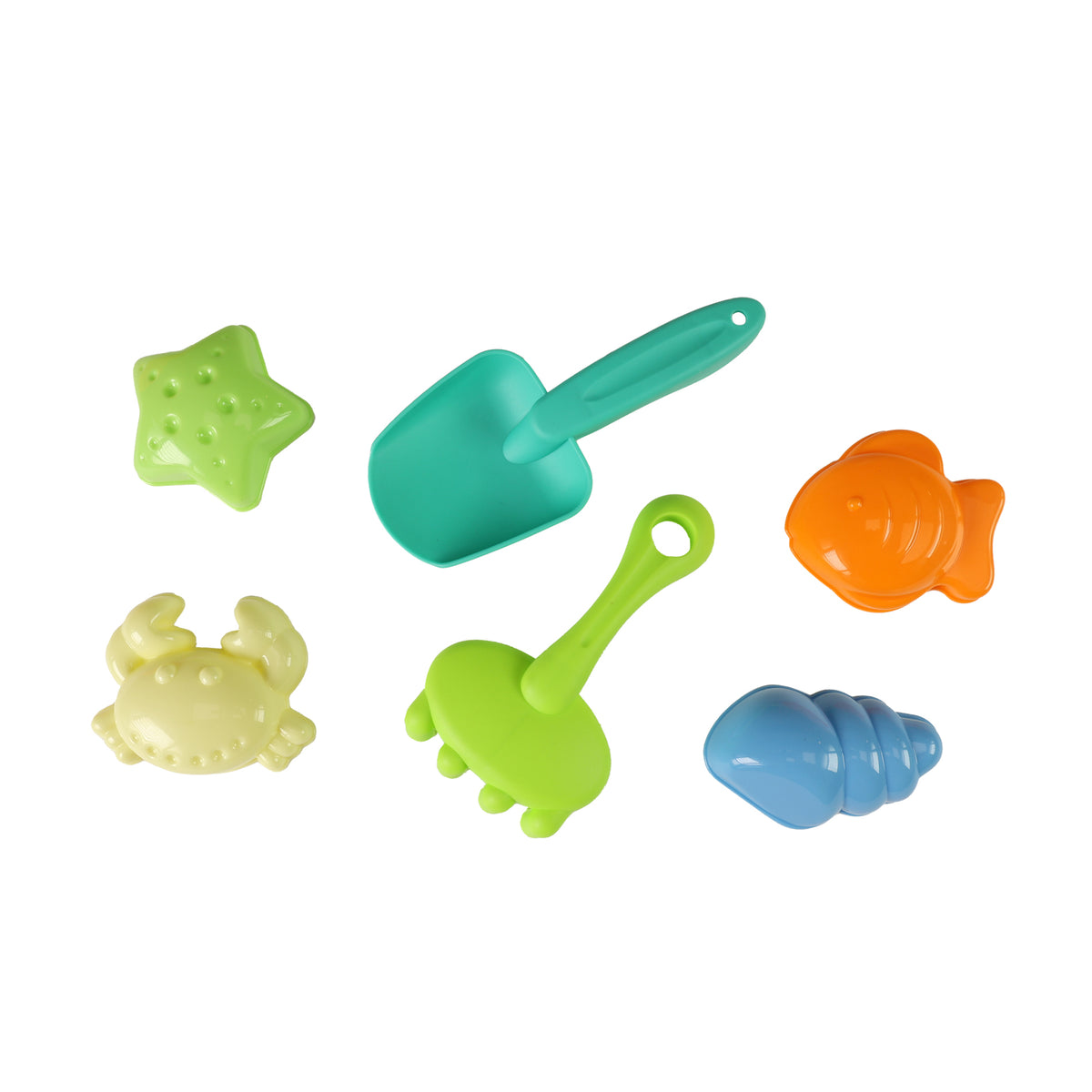 Sand play set with folding bucket