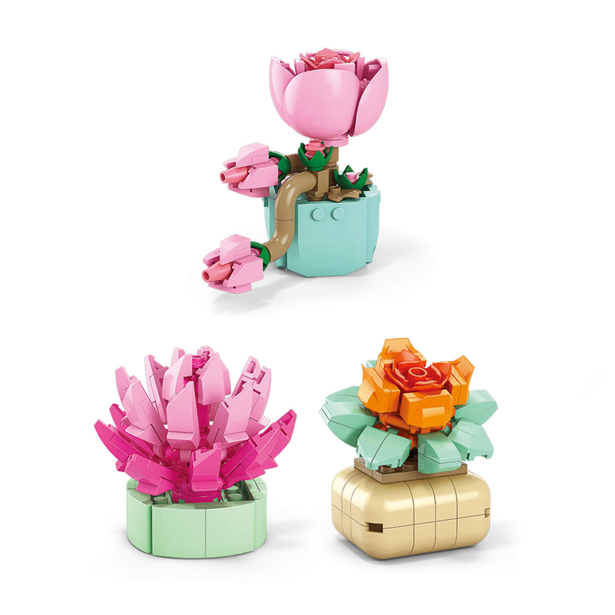 Building set flower in a pot