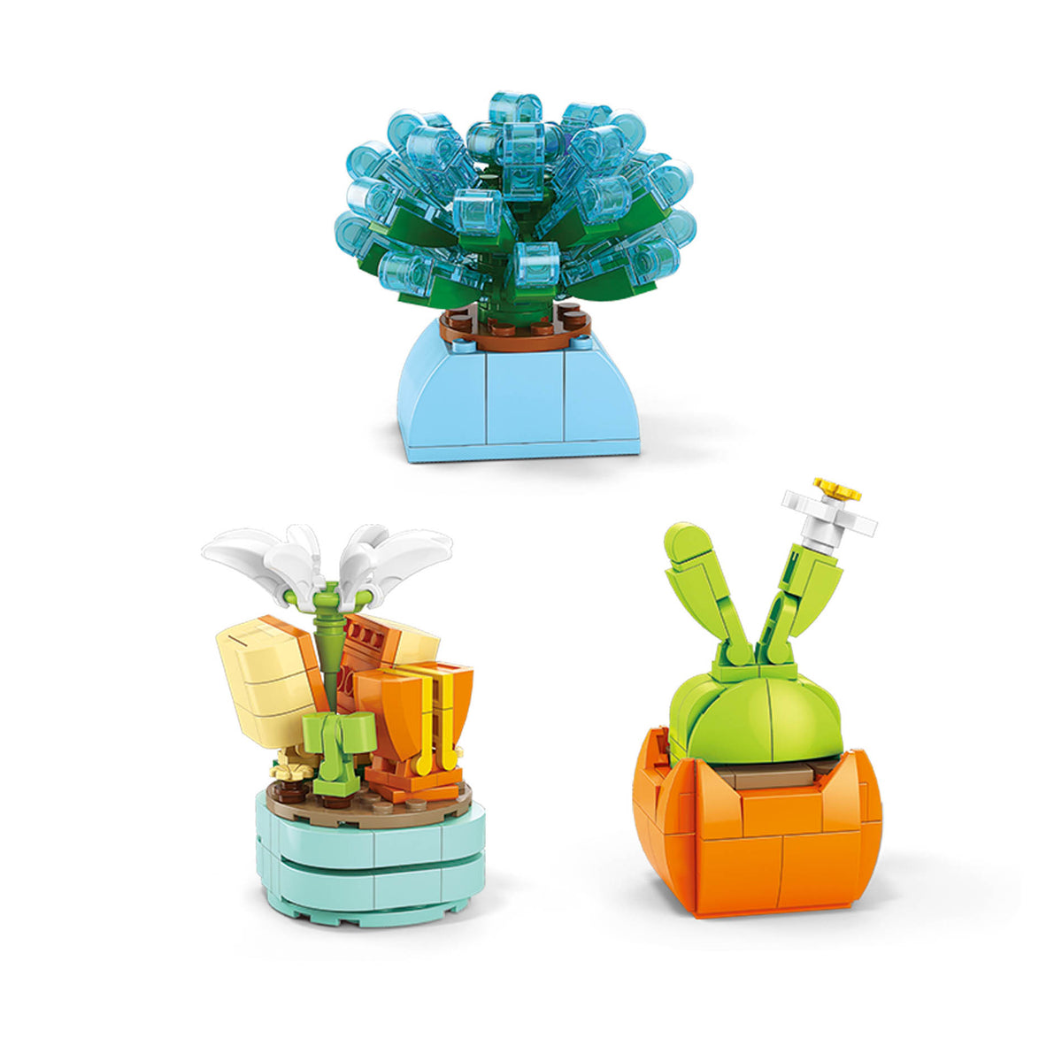 Building set flower in a pot