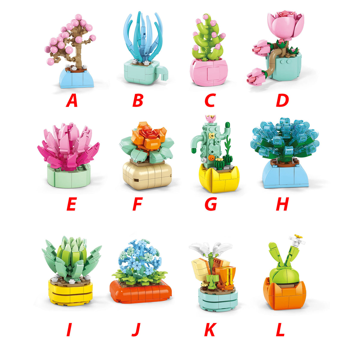 Building set flower in a pot
