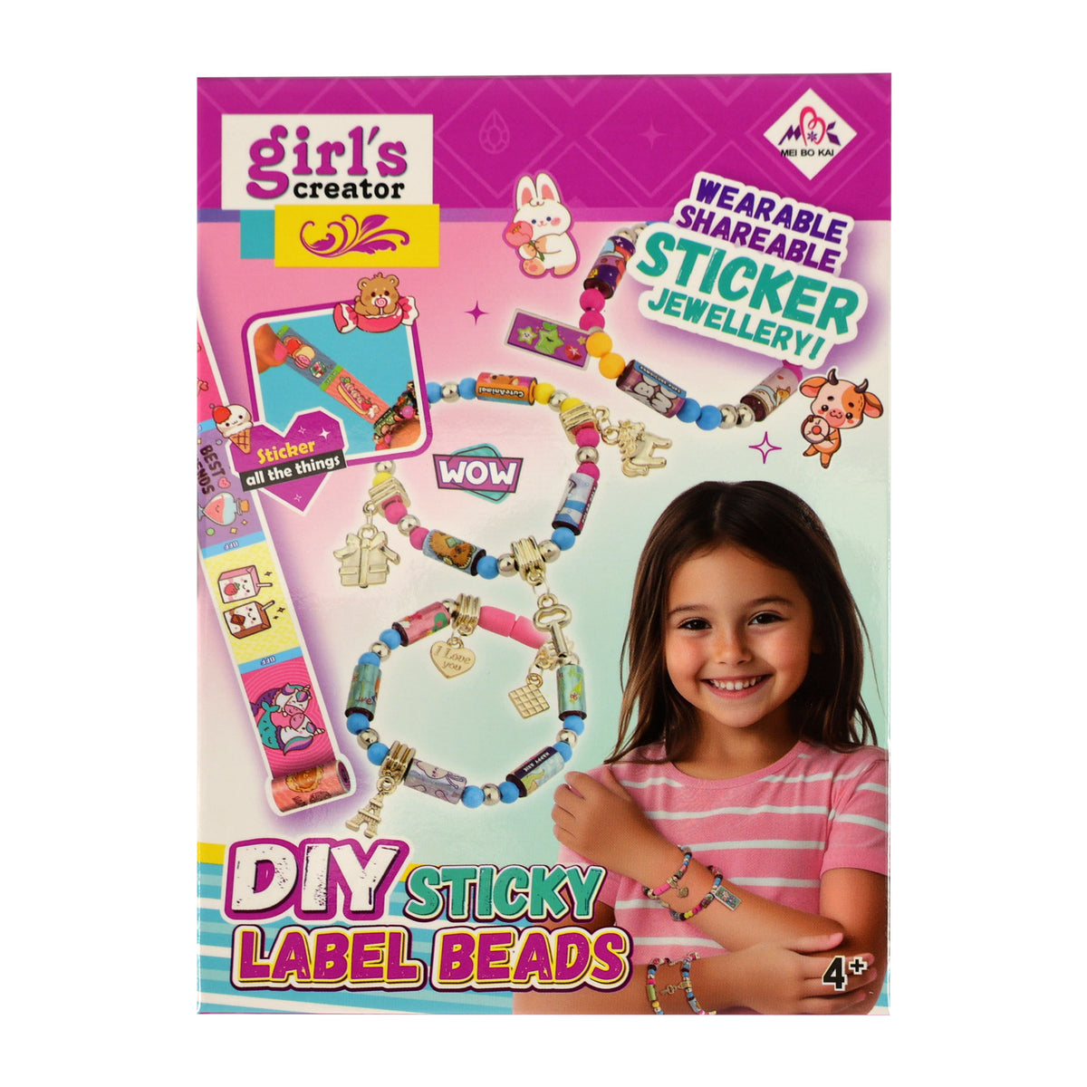 Bracelet making kit with stickers