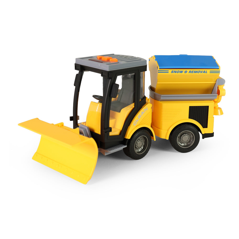 Winter road maintenance vehicle with lights and sounds 27 cm