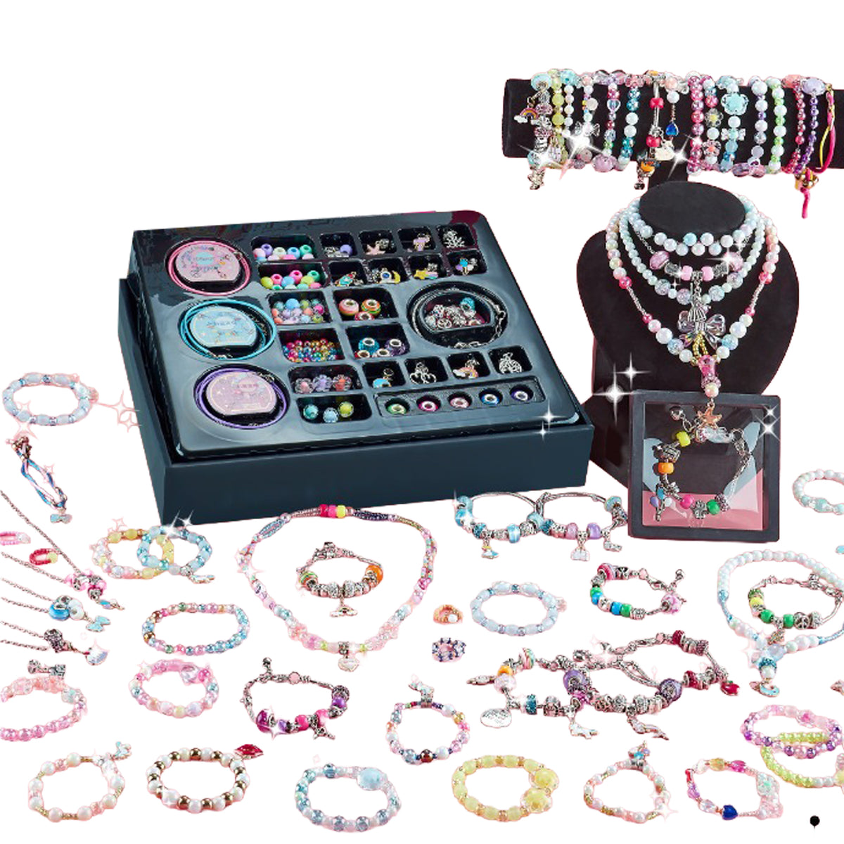 Jewellery making set with beads and charms