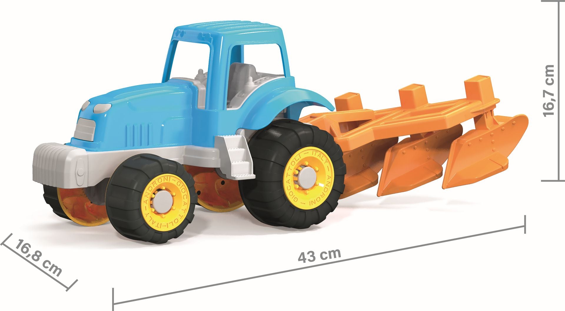 Androni Millennium tractor with working plough 43 cm