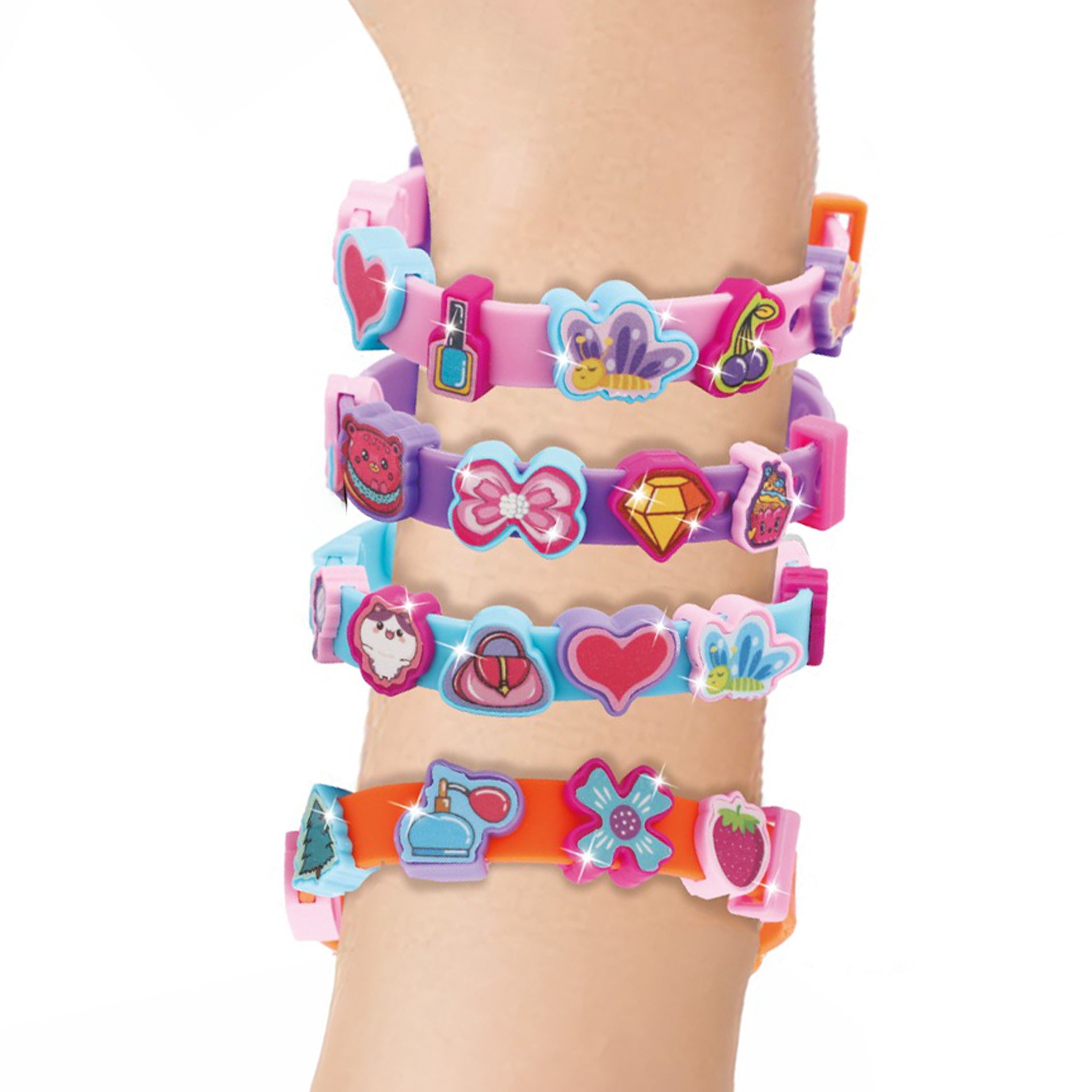 Bracelet making kit with stickers, 4 bracelets