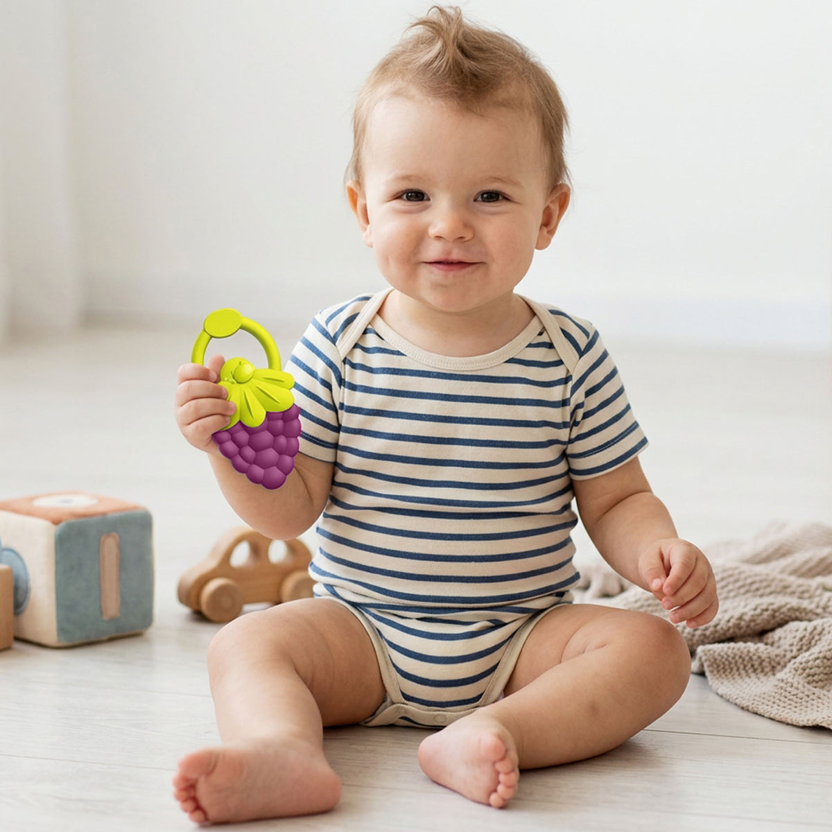 Baby rattle and teether fruit