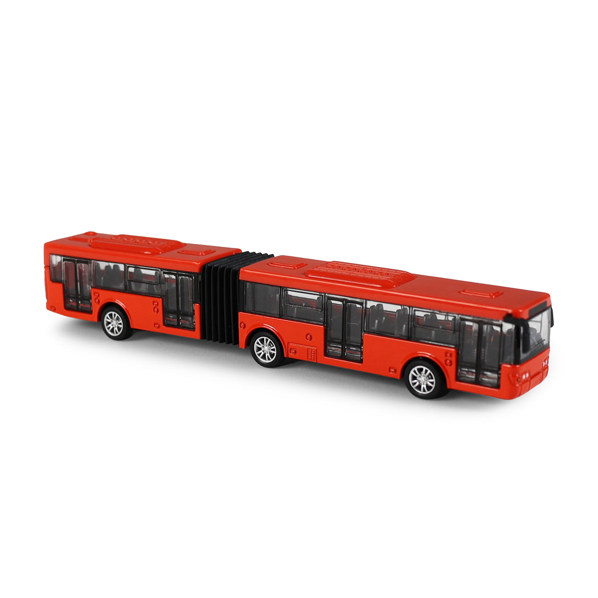Metal articulated bus red Bratislava / České Budějovice 18 cm