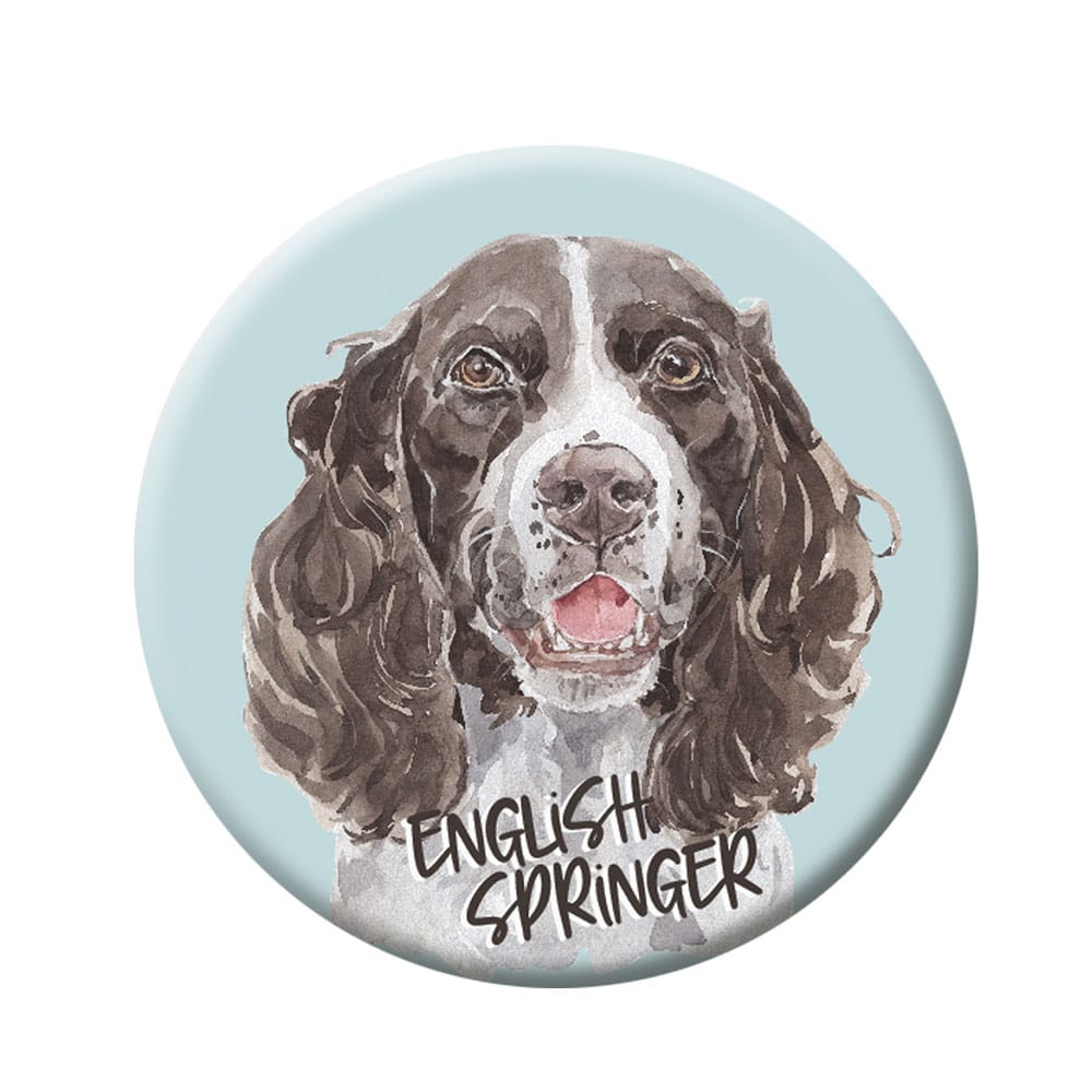 English Springer Button Badge with Safety Pin