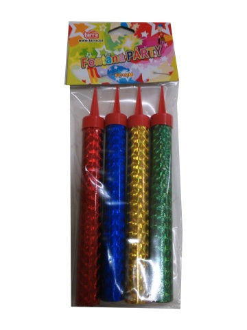 Colourful party fountains 12 cm, 4 pcs, 40 sec