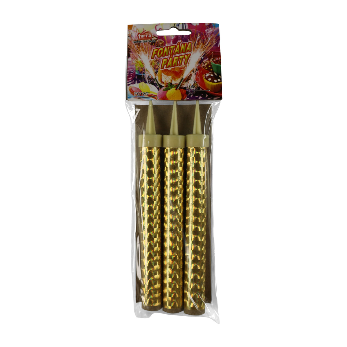 Golden star party fountains 12 cm, 3 pcs
