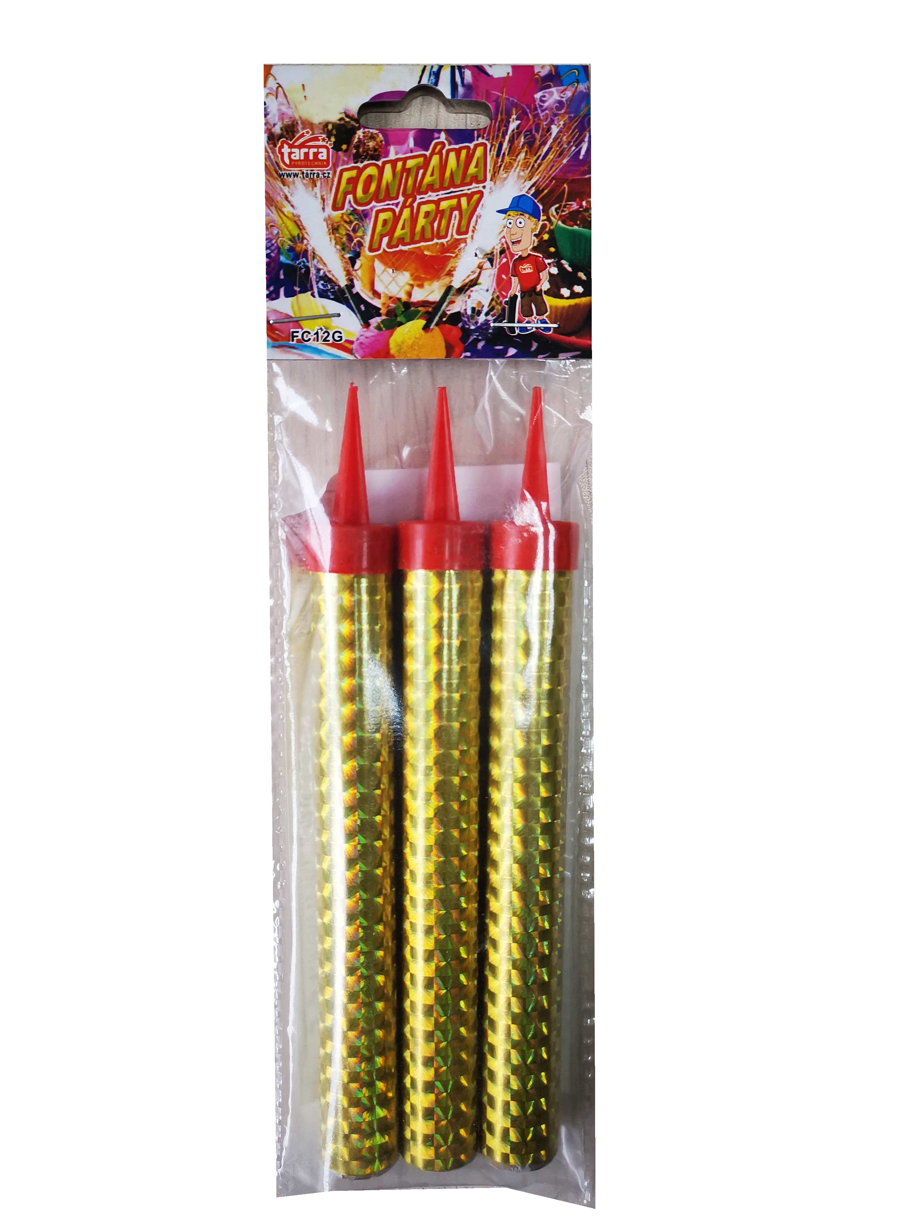 Golden star party fountains 12 cm, 3 pcs