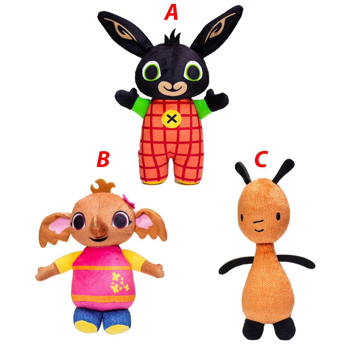 Bing, Sula and Pando plush finger puppets 16 cm
