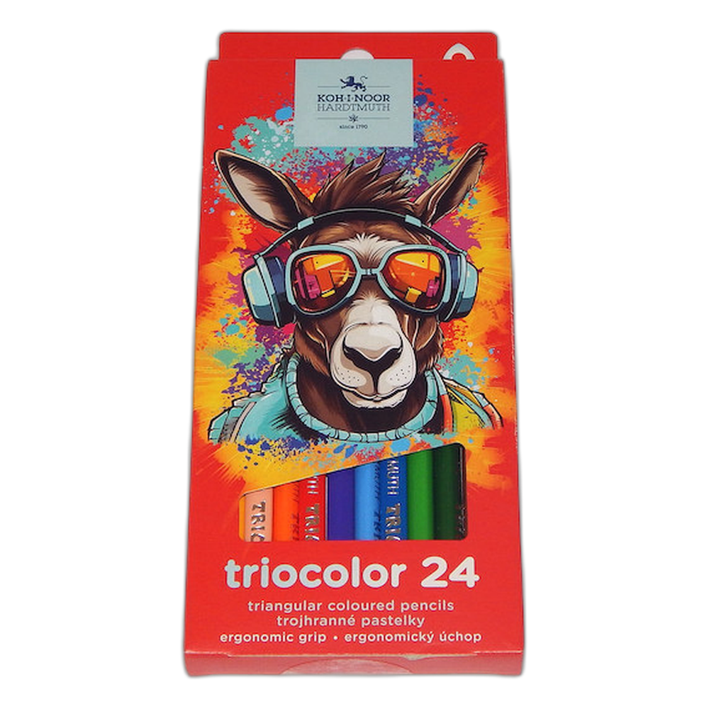 Koh-i-Noor 3134 Thin Triangular Coloured Pencils 24 Donkey