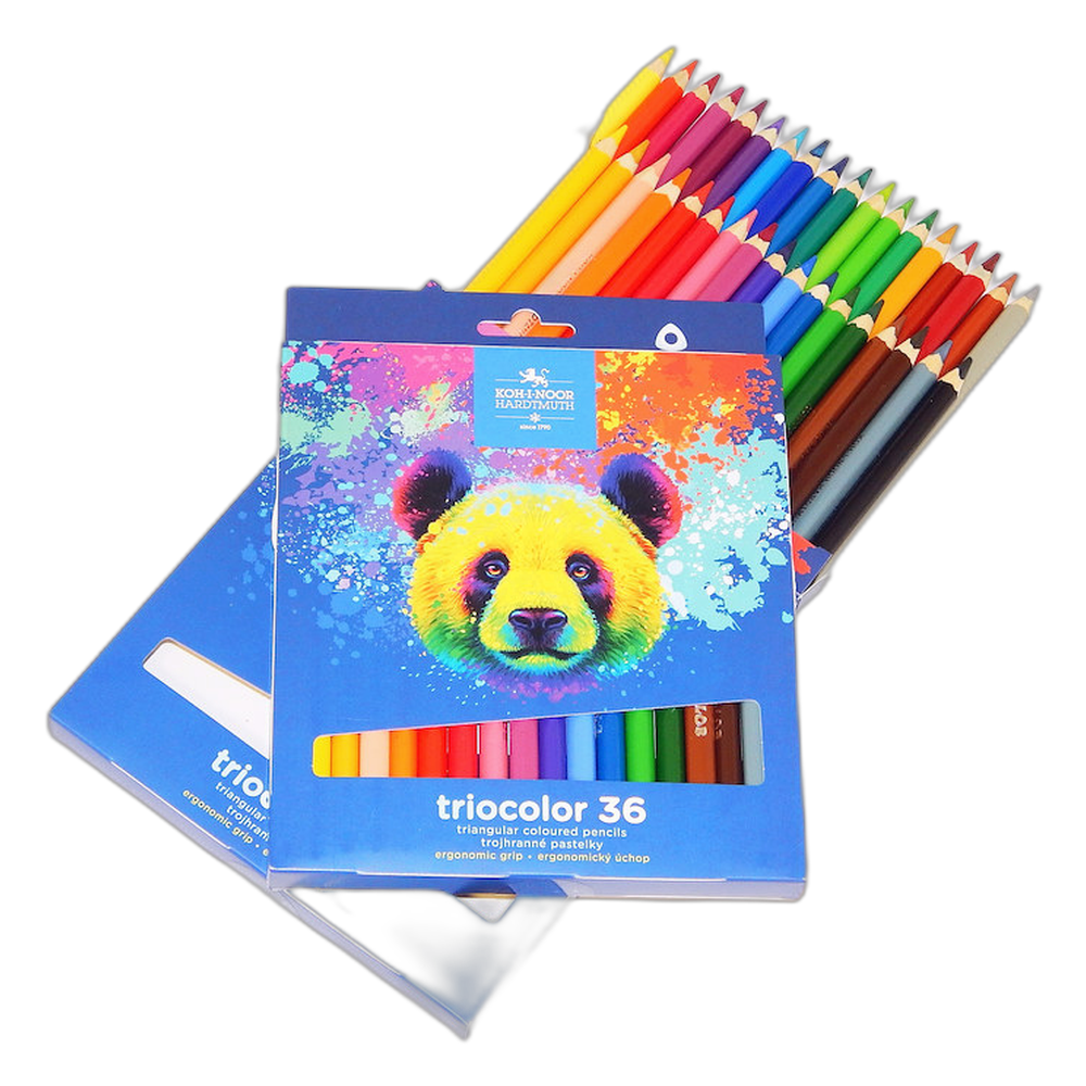 Koh-i-Noor Triocolor Triangular Coloured Pencils 36 Panda