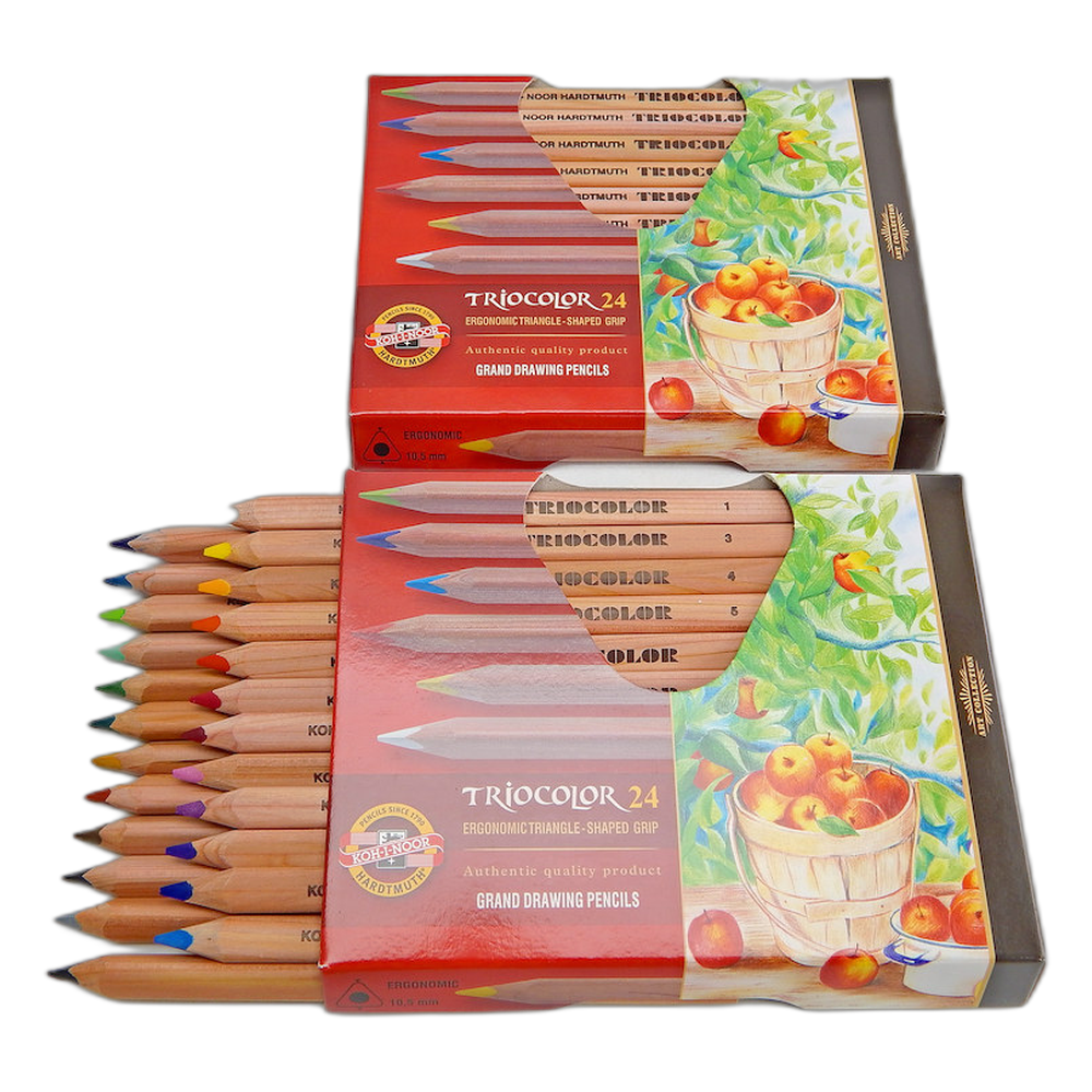 Koh-i-Noor Triocolor Jumbo Triangular Pencils 24 Natural