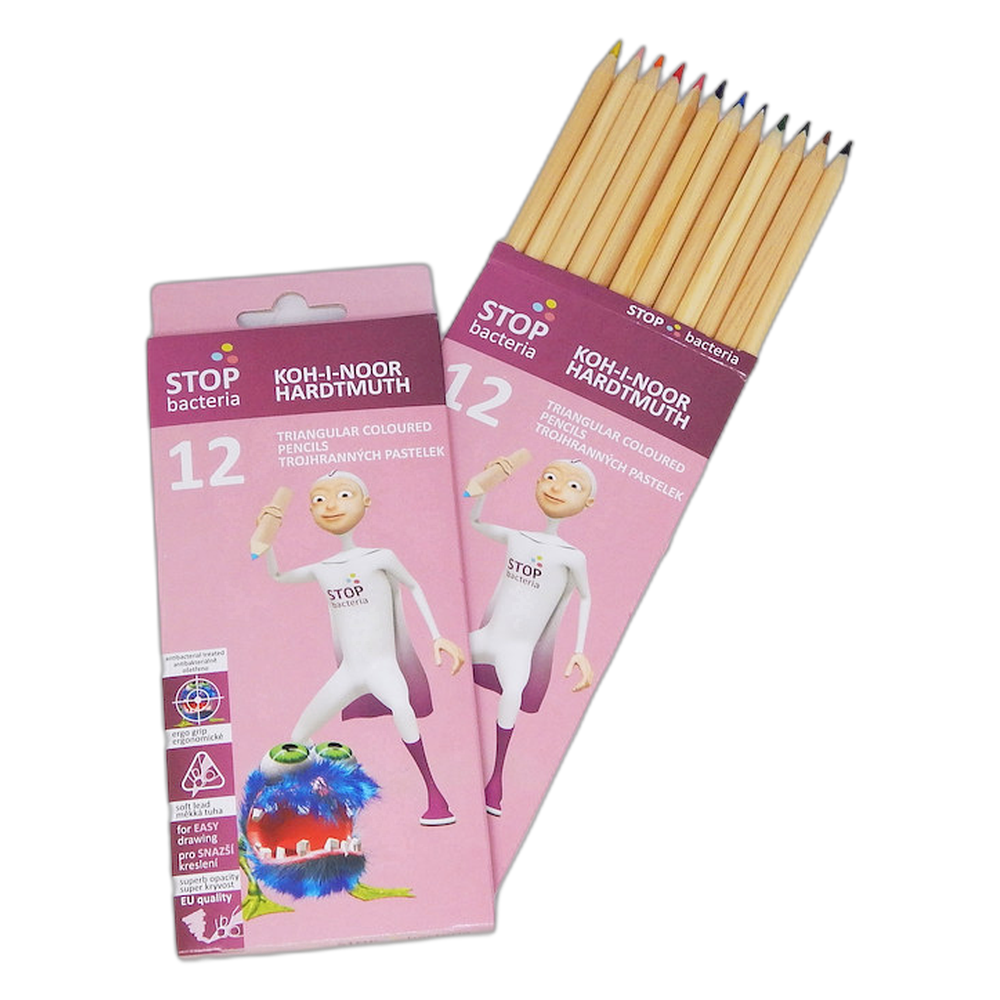 Koh-i-Noor 3192N Triangular Coloured Pencils 12 Antibacterial