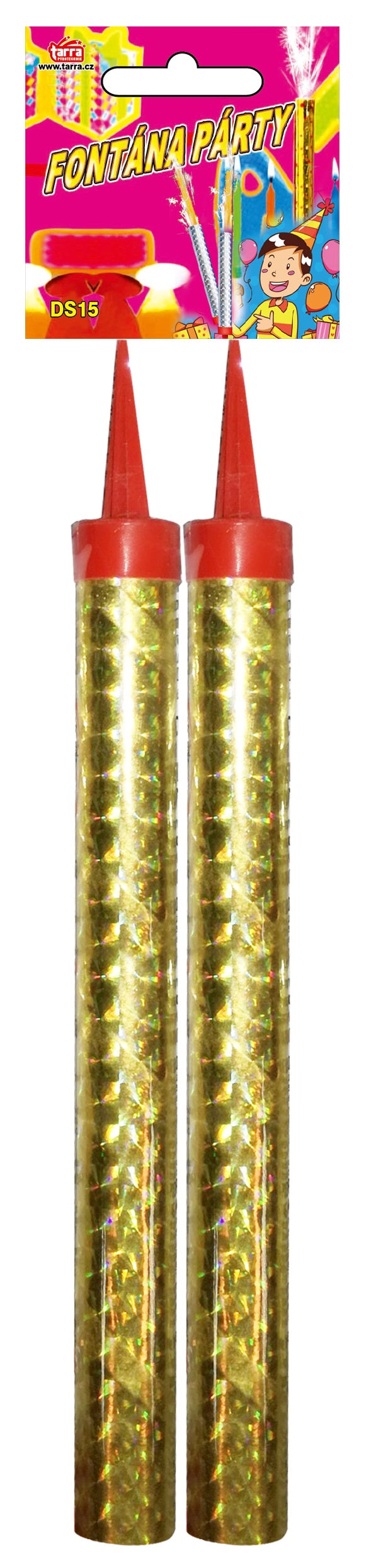 Golden party fountain 50 sec 15 cm, 2 pcs