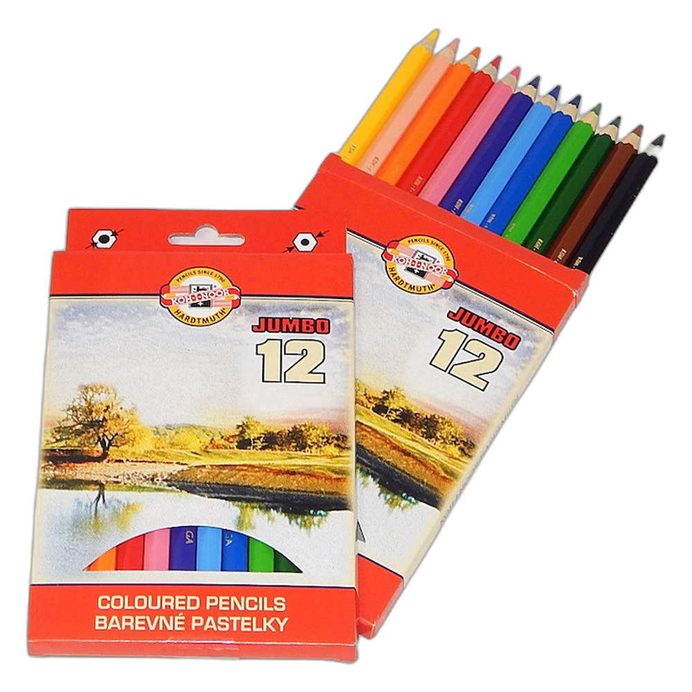 Koh-i-Noor Jumbo Hexagonal Coloured Pencils 12