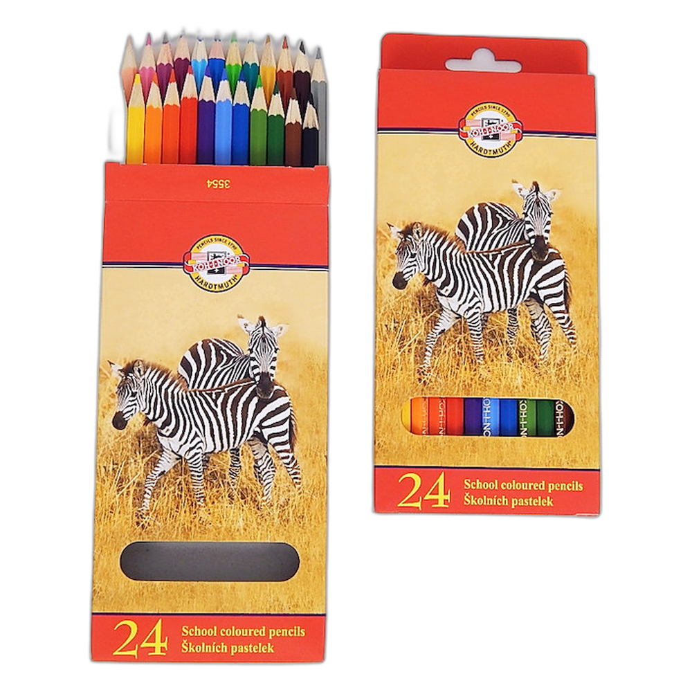 Koh-i-Noor 3554 Long Coloured Pencils 24 Animals