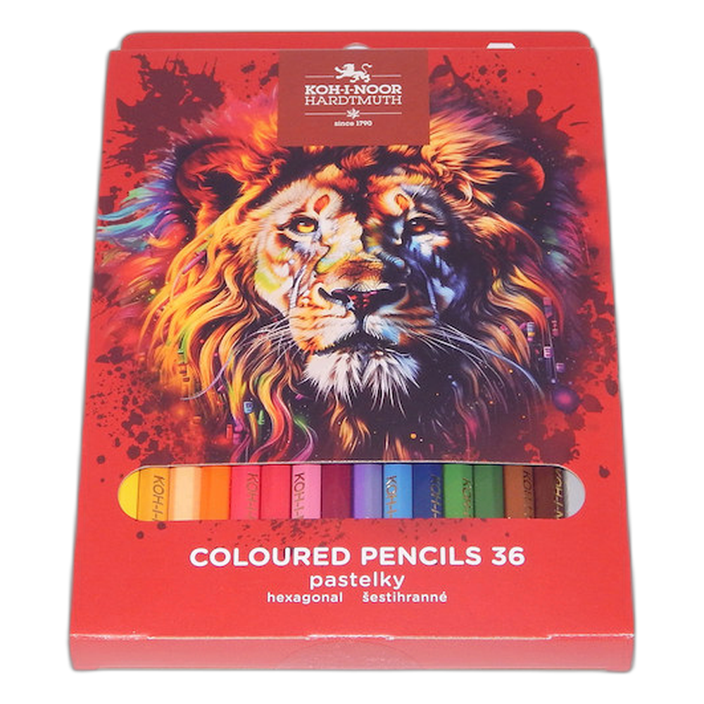 Koh-i-Noor 3555 Long Coloured Pencils 36 Red Lion