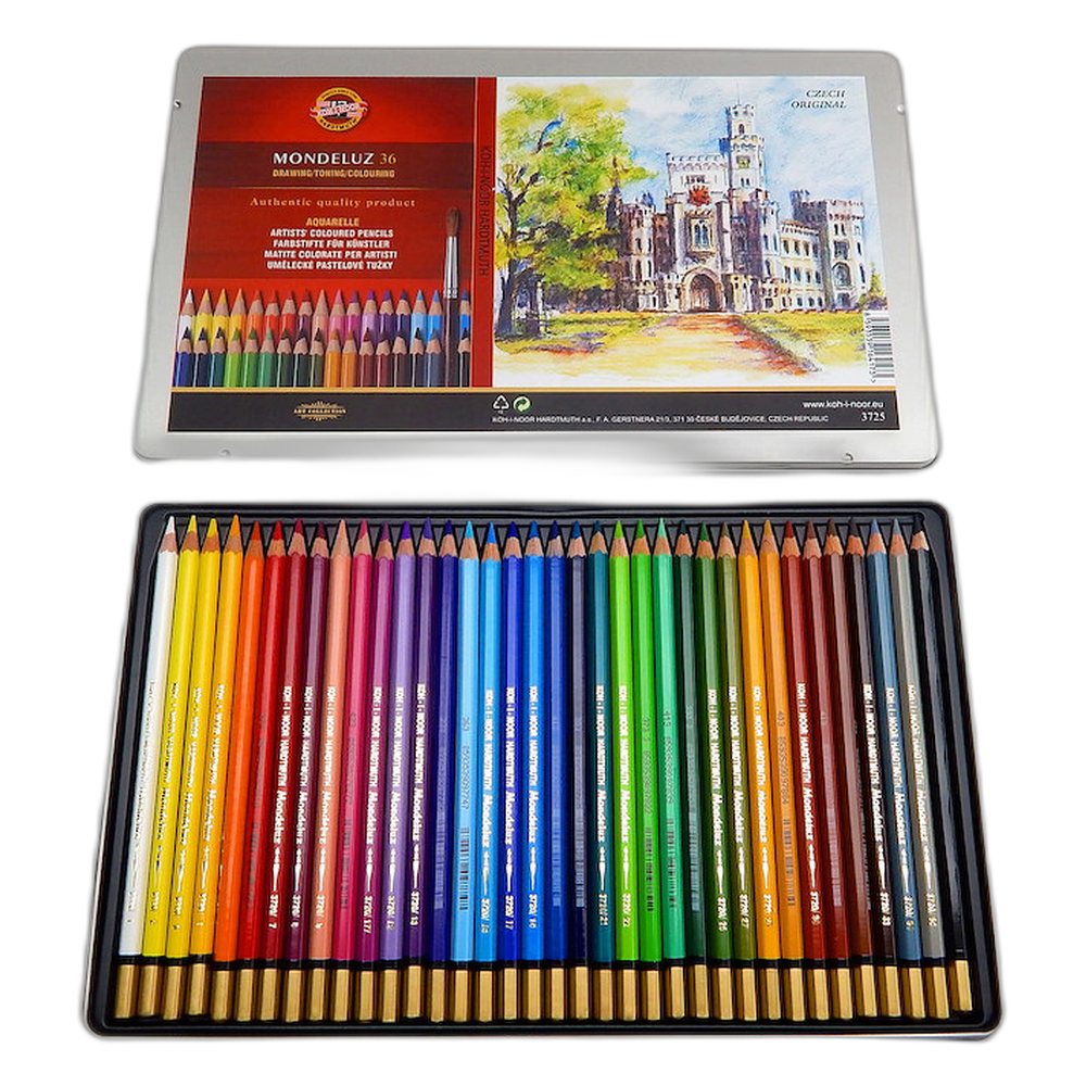 Koh-i-Noor Mondeluz Aquarell Pencils 36 in Tin Hluboka Edition